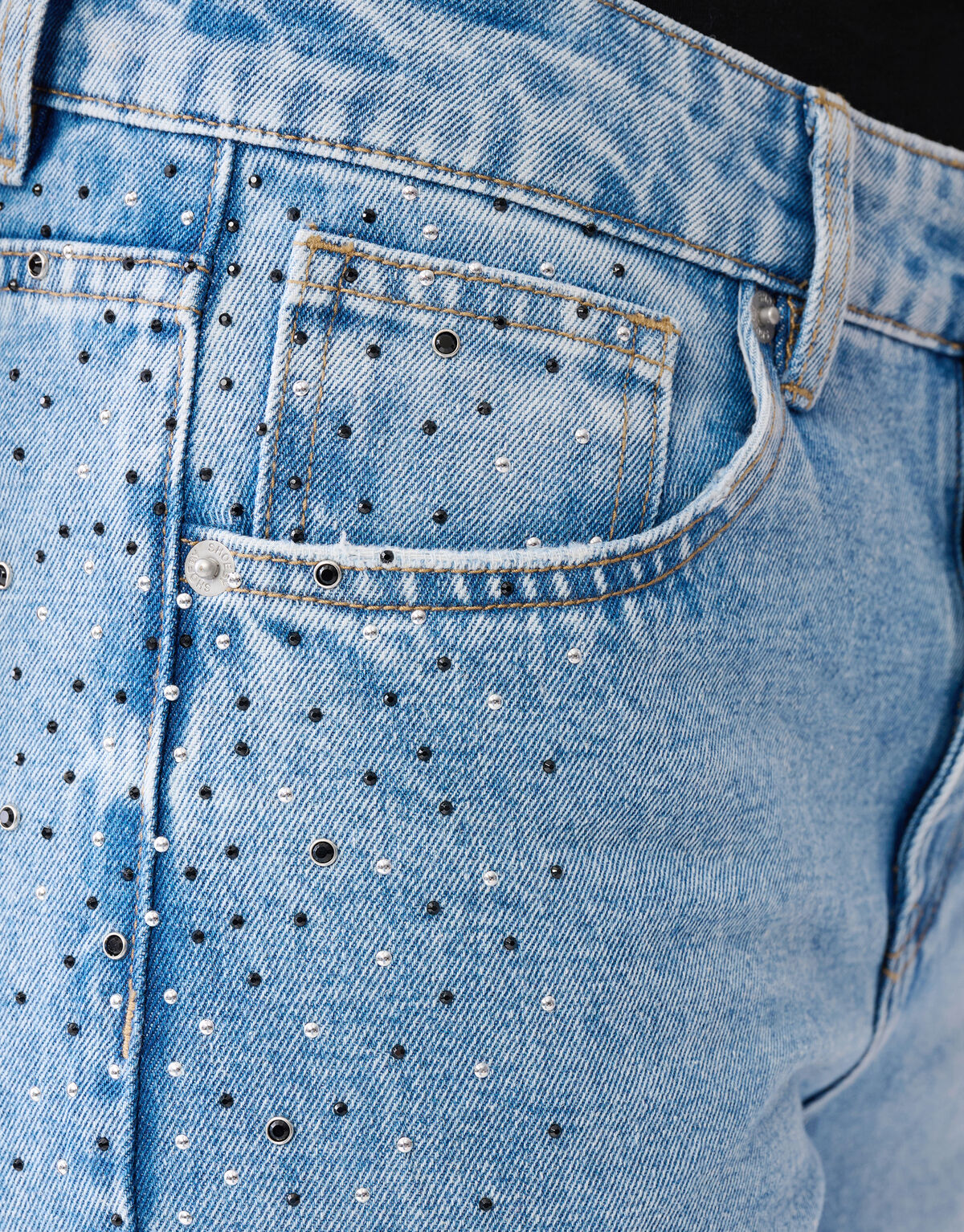 Nieten Straight Fit Jeans Mediumstone SHOEBY WOMEN