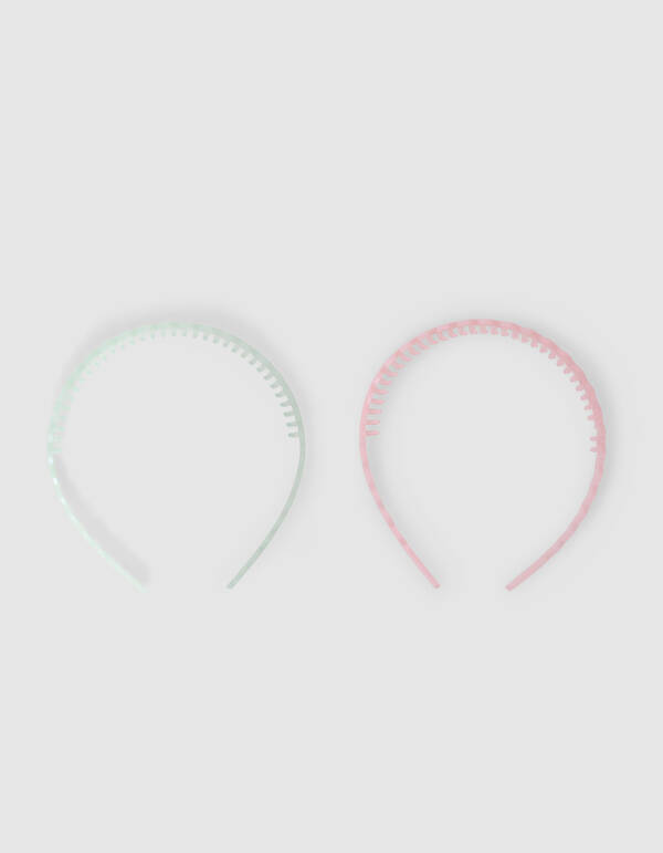 Gewelltes Haarband-Set Rosa/Blau SHOEBY ACCESSOIRES