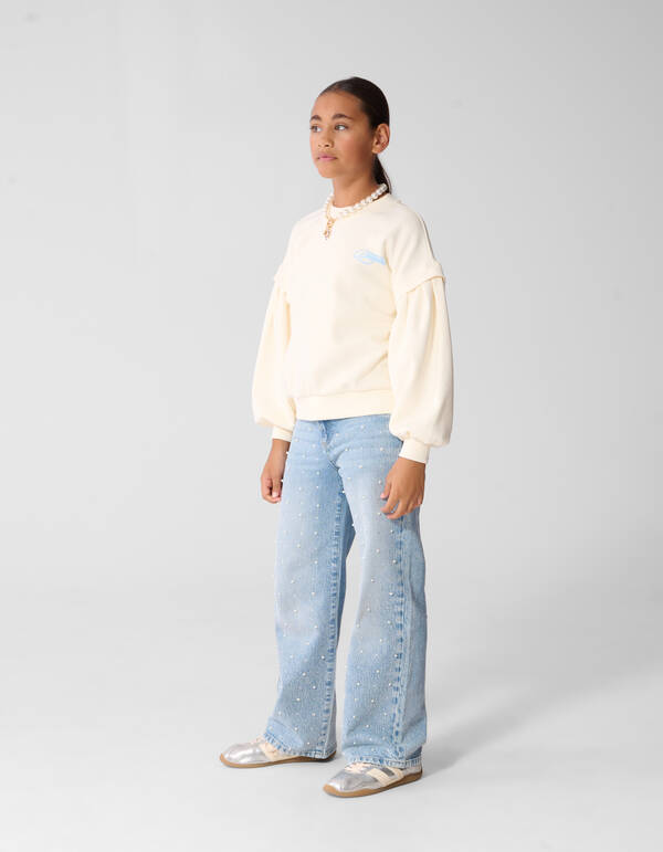 Pleated Pullover Gebrochenes Wei&szlig; SHOEBY GIRLS