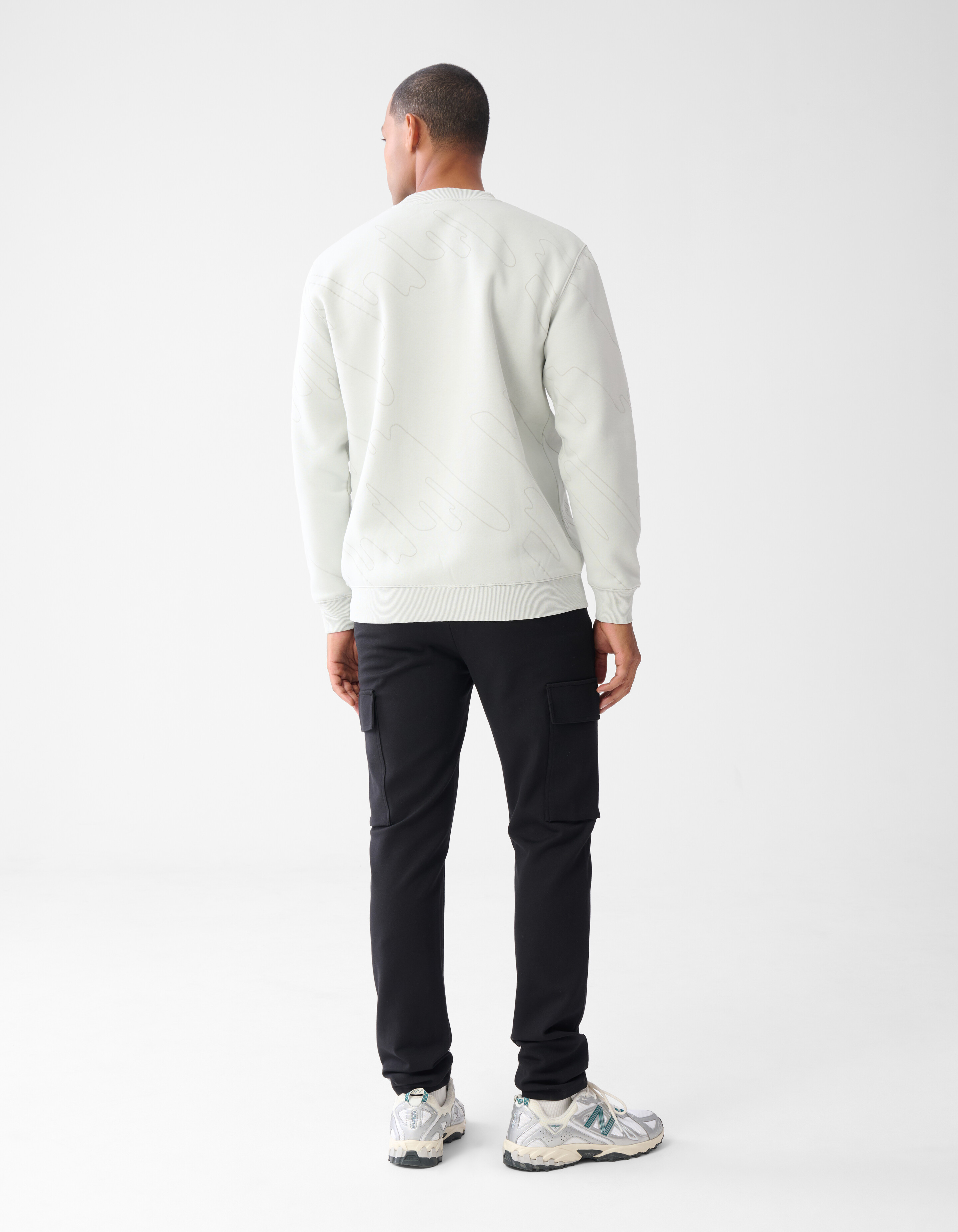 Flockdruck Pullover Hellgrau SHOEBY MEN