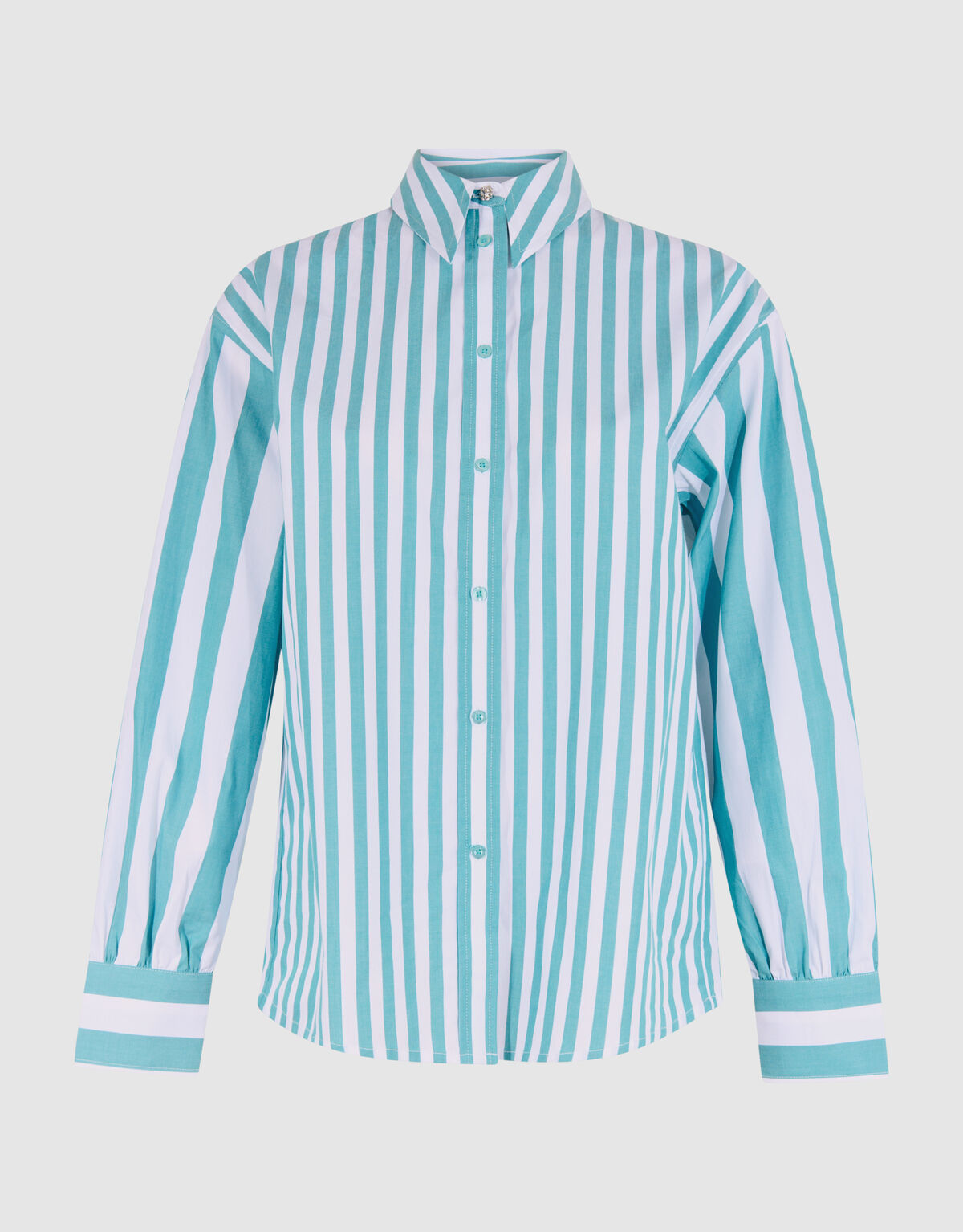 Nadelstreifenbluse Gr&uuml;n SHOEBY WOMEN