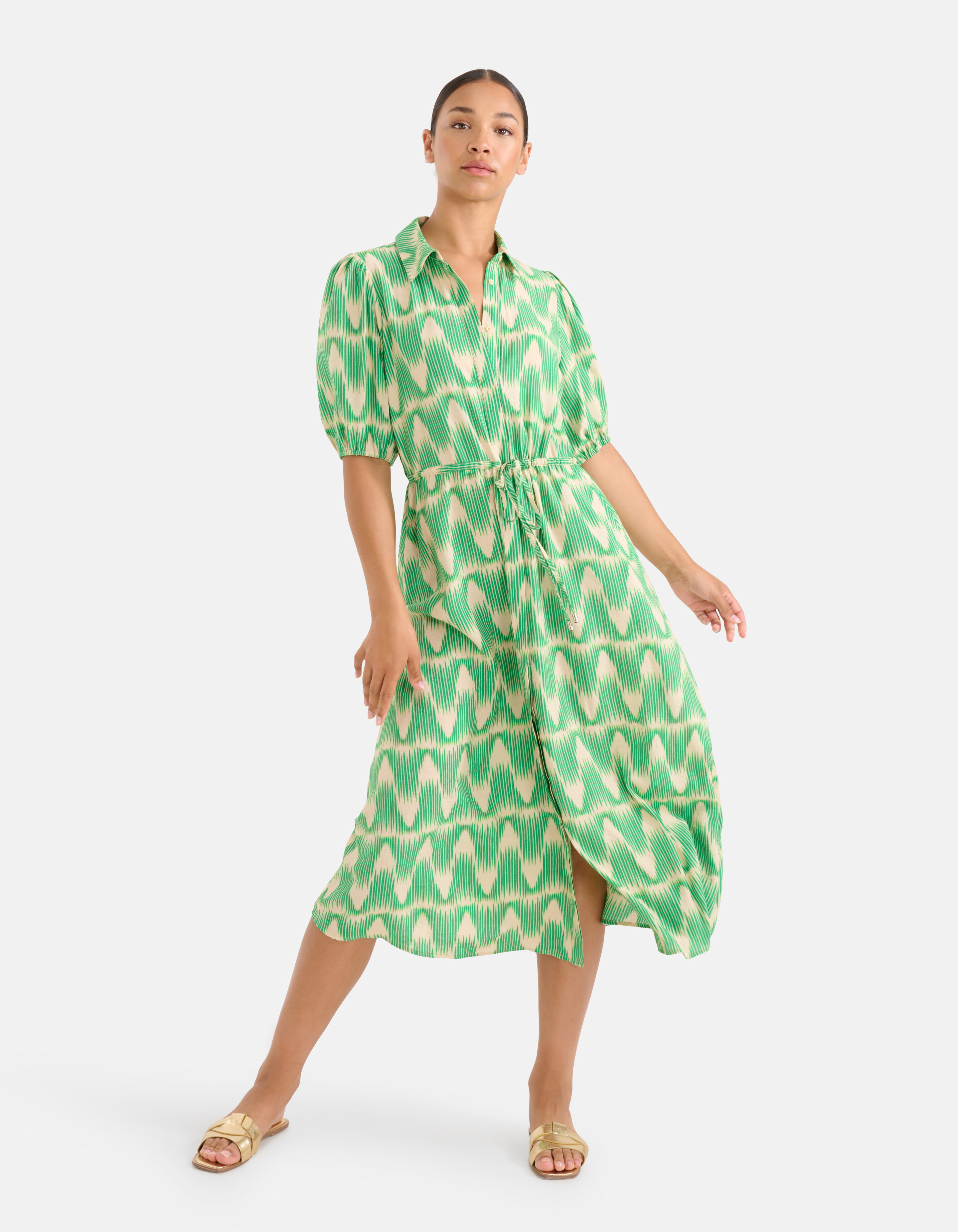 Graphic Print Kleid Grün SHOEBY WOMEN