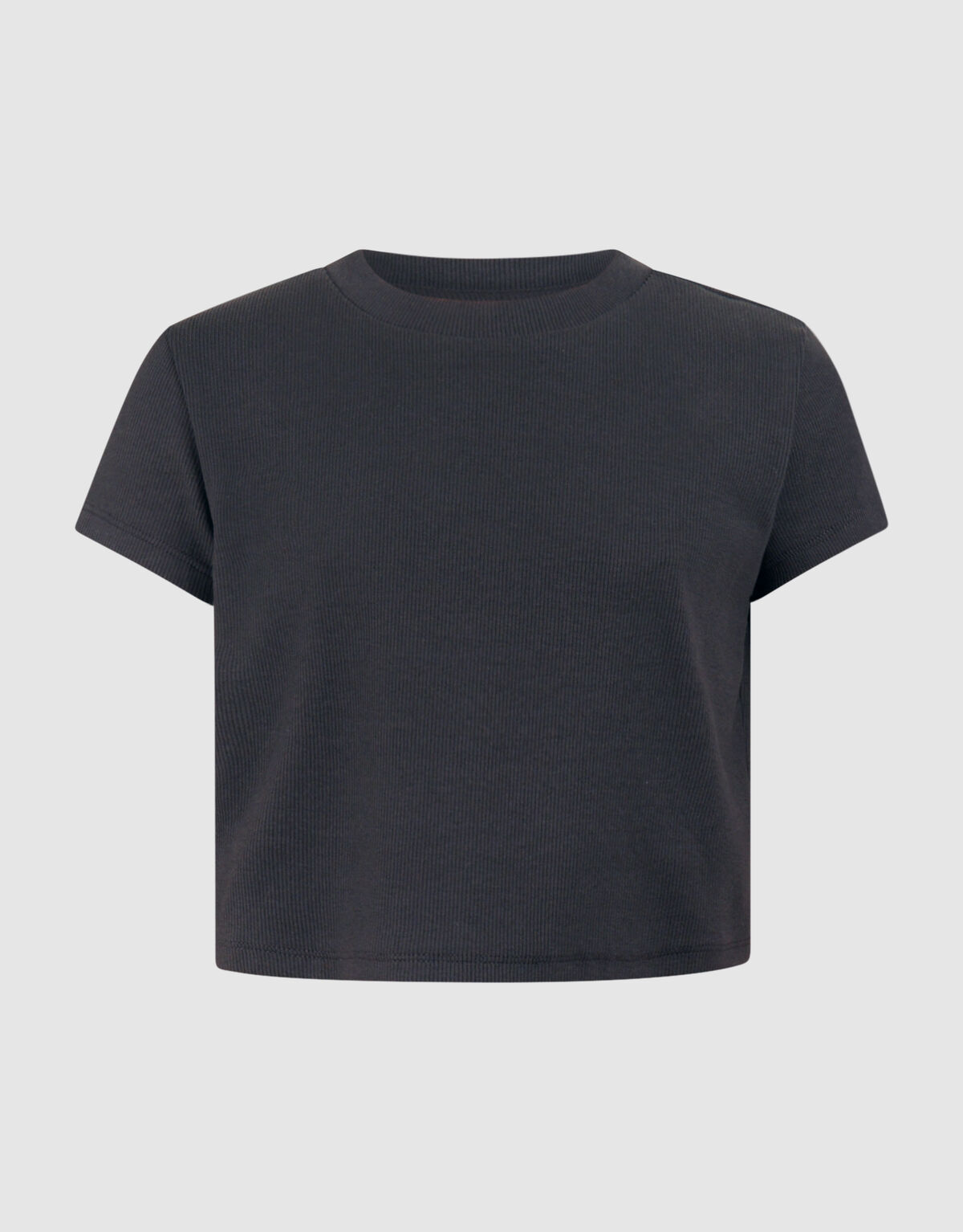 Rippen-Kropf-Oberteil Dunkelgrau SHOEBY GIRLS