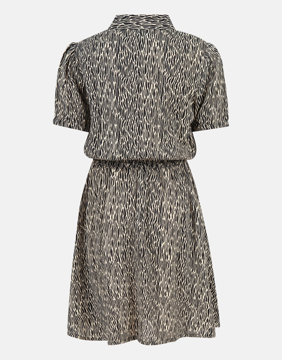 Gewelltes Streifenkleid Schwarz SHOEBY GIRLS