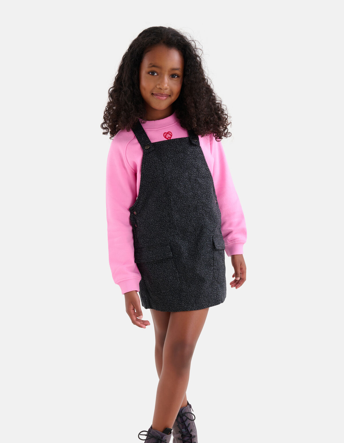 Leopardenmuster-Kleid Dunkelgrau SHOEBY GIRLS