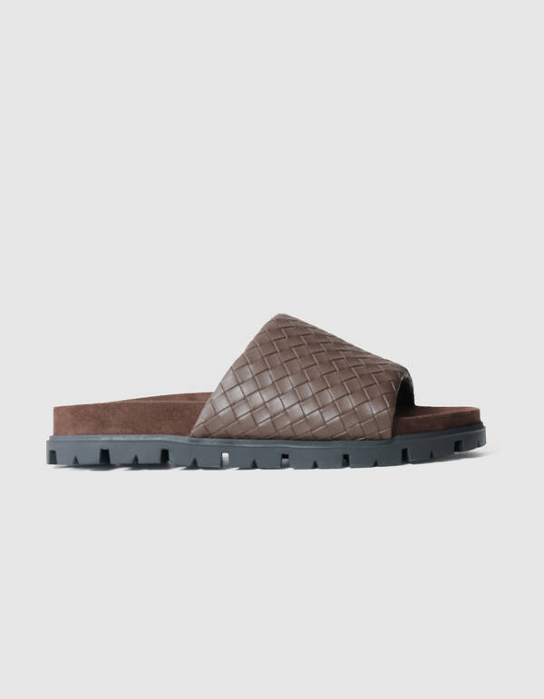 Geflochtene Pantoffel, dunkelbraun SHOEBY SHOES