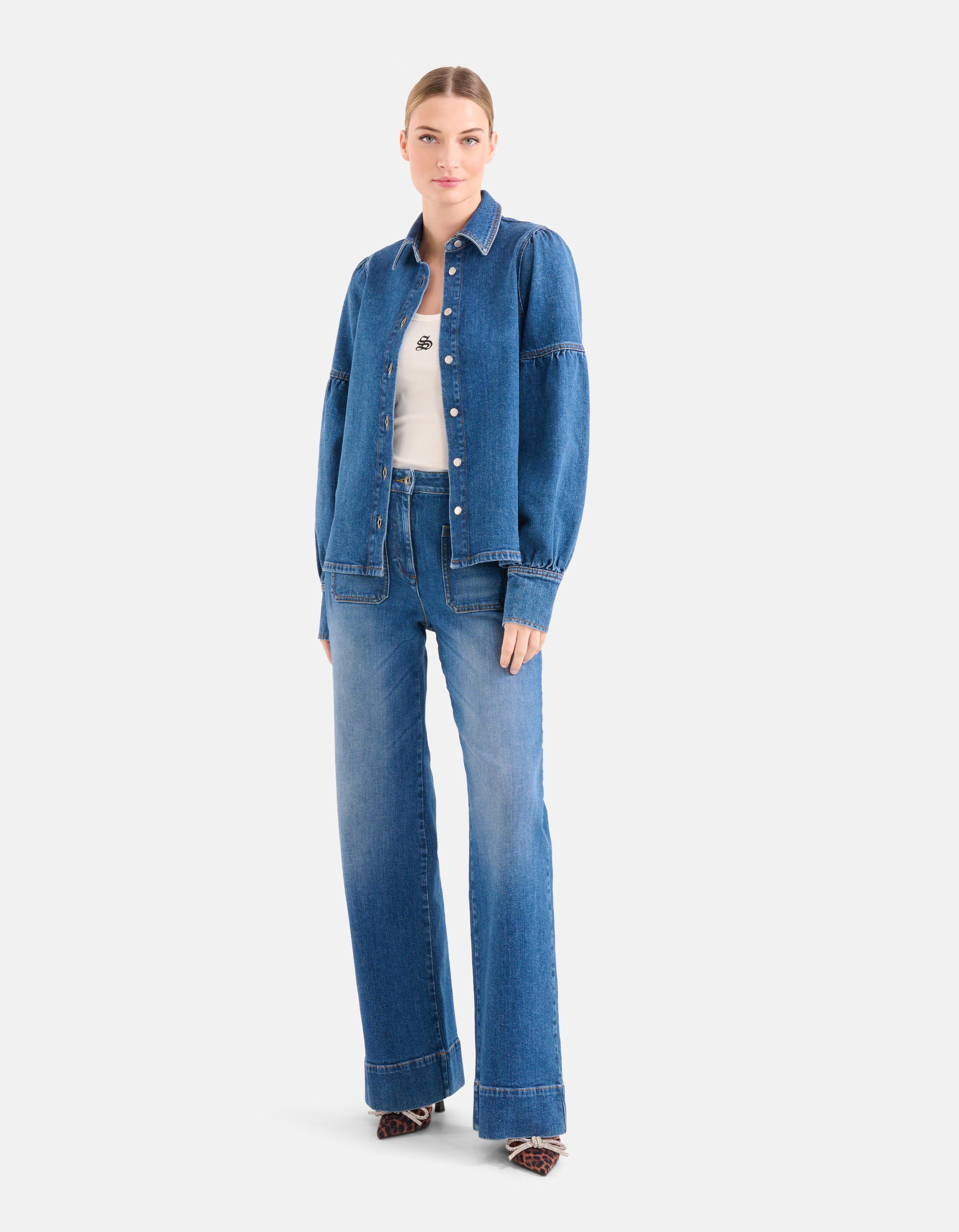 Denim Blouse Mediumstone By Mieke SHOEBY WOMEN