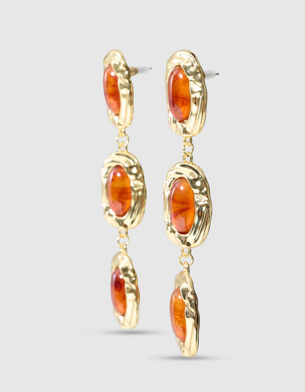 Triple Stone Ohrringe Braun/Gold SHOEBY ACCESSOIRES