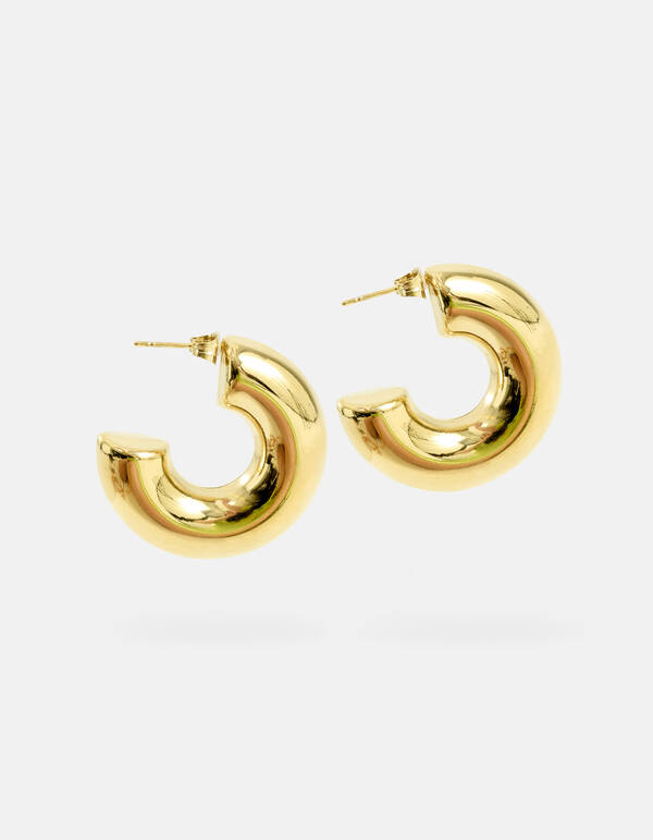 Klobige Reif-Ohrringe Gold SHOEBY ACCESSOIRES
