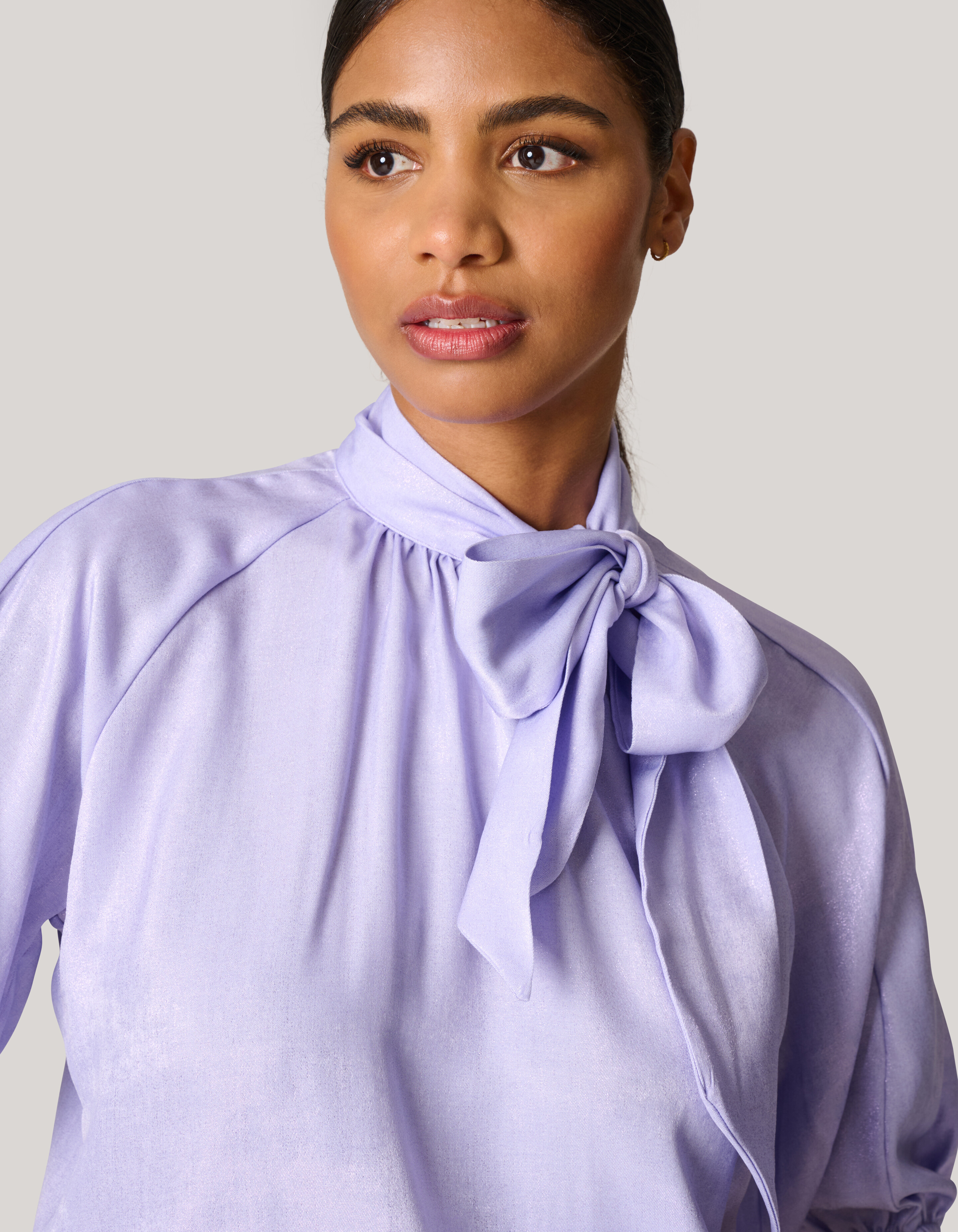 Metallic Denim Blouse Lichtpaars SHOEBY WOMEN