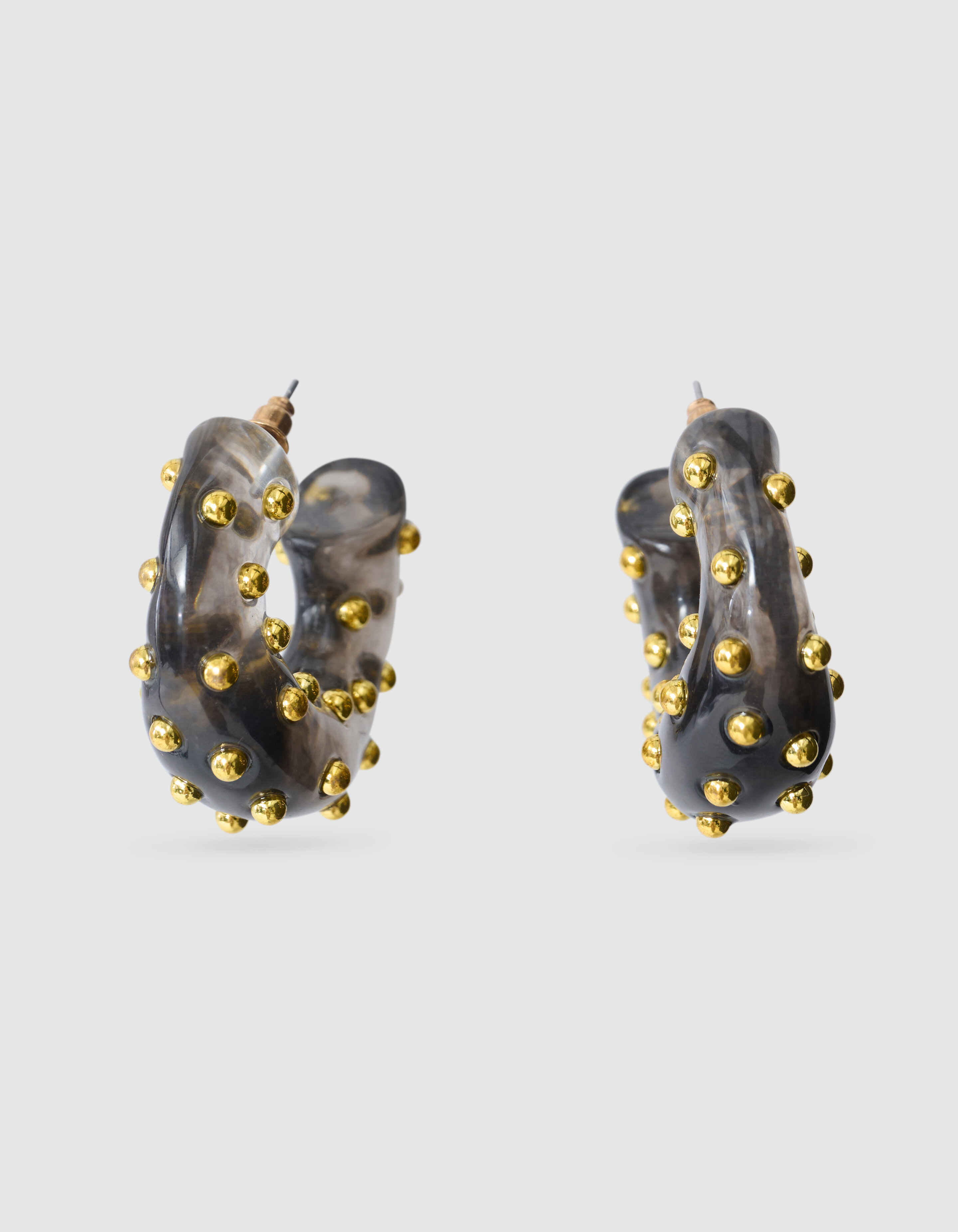 Studded Hoops Ohrringe Schwarz SHOEBY ACCESSOIRES