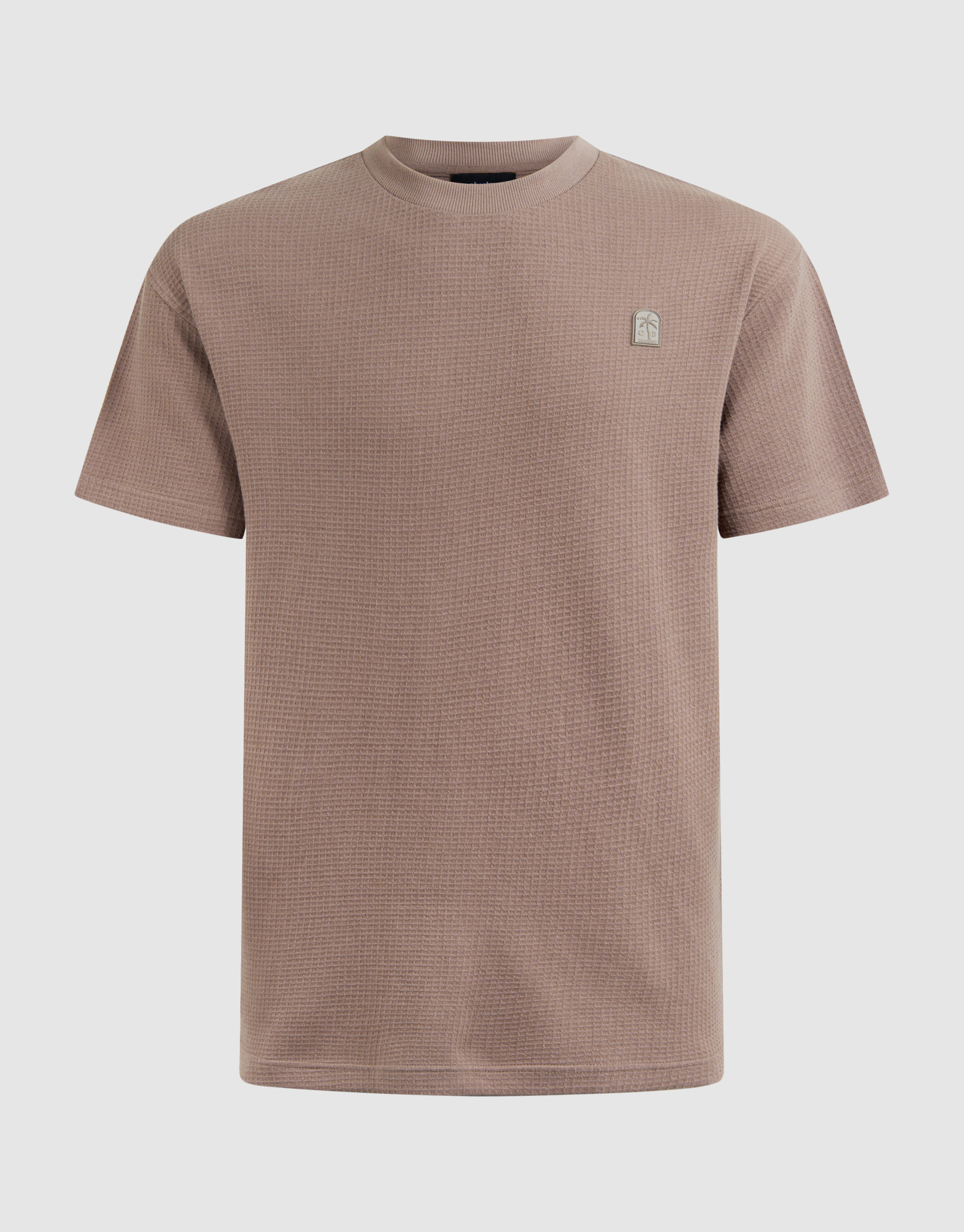 T-shirt mit Waffelstruktur Hellbraun SHOEBY MEN