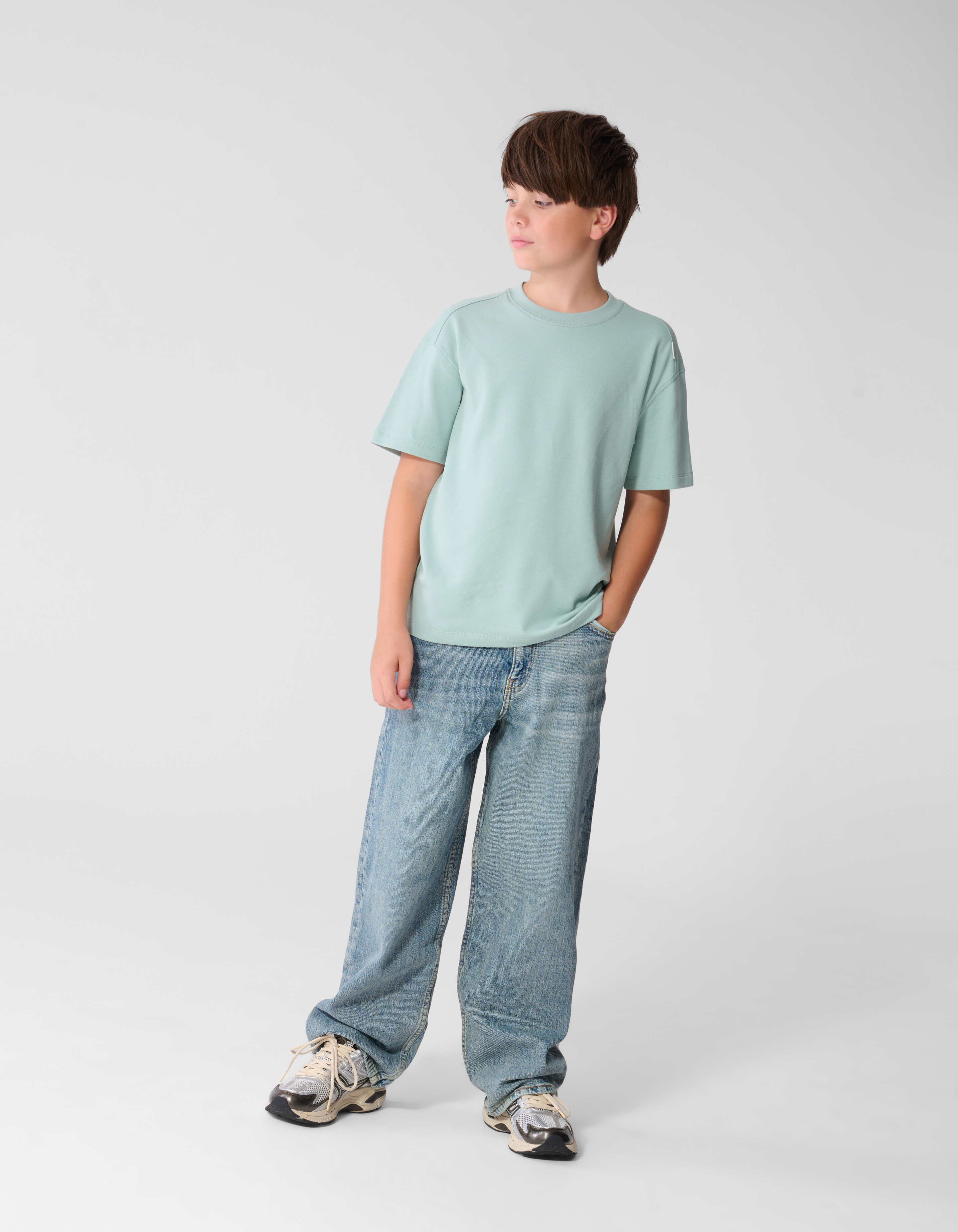 Basis Label T-Shirt in Hellgr&uuml;n SHOEBY BOYS