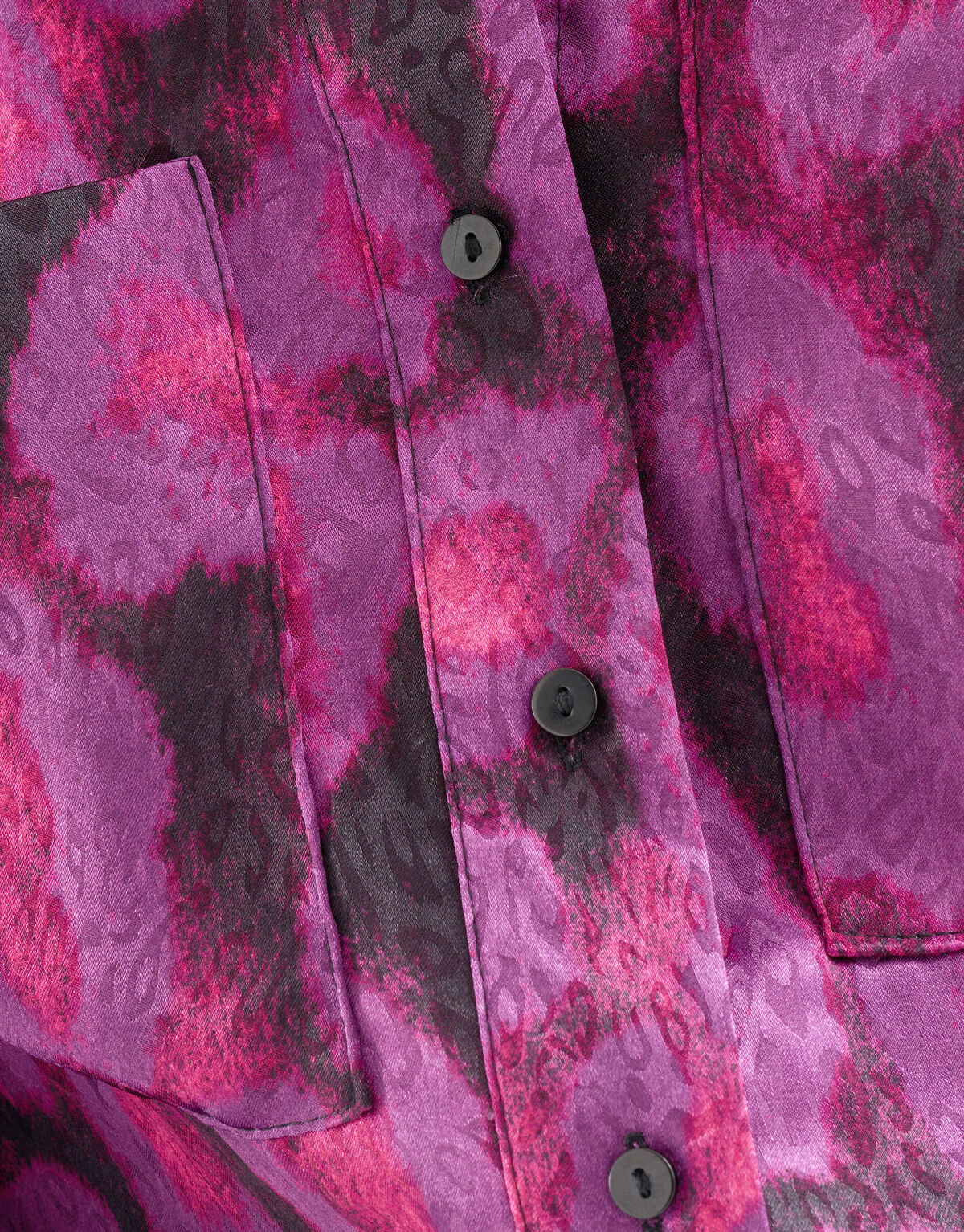 Satin Bluse mit Schulterpolster Violett EKSEPT