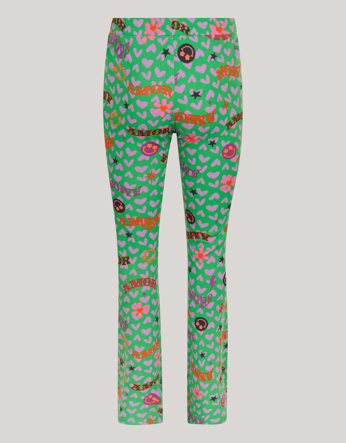 Bedruckte ausgestellte Rippen-Leggings Grün SHOEBY GIRLS