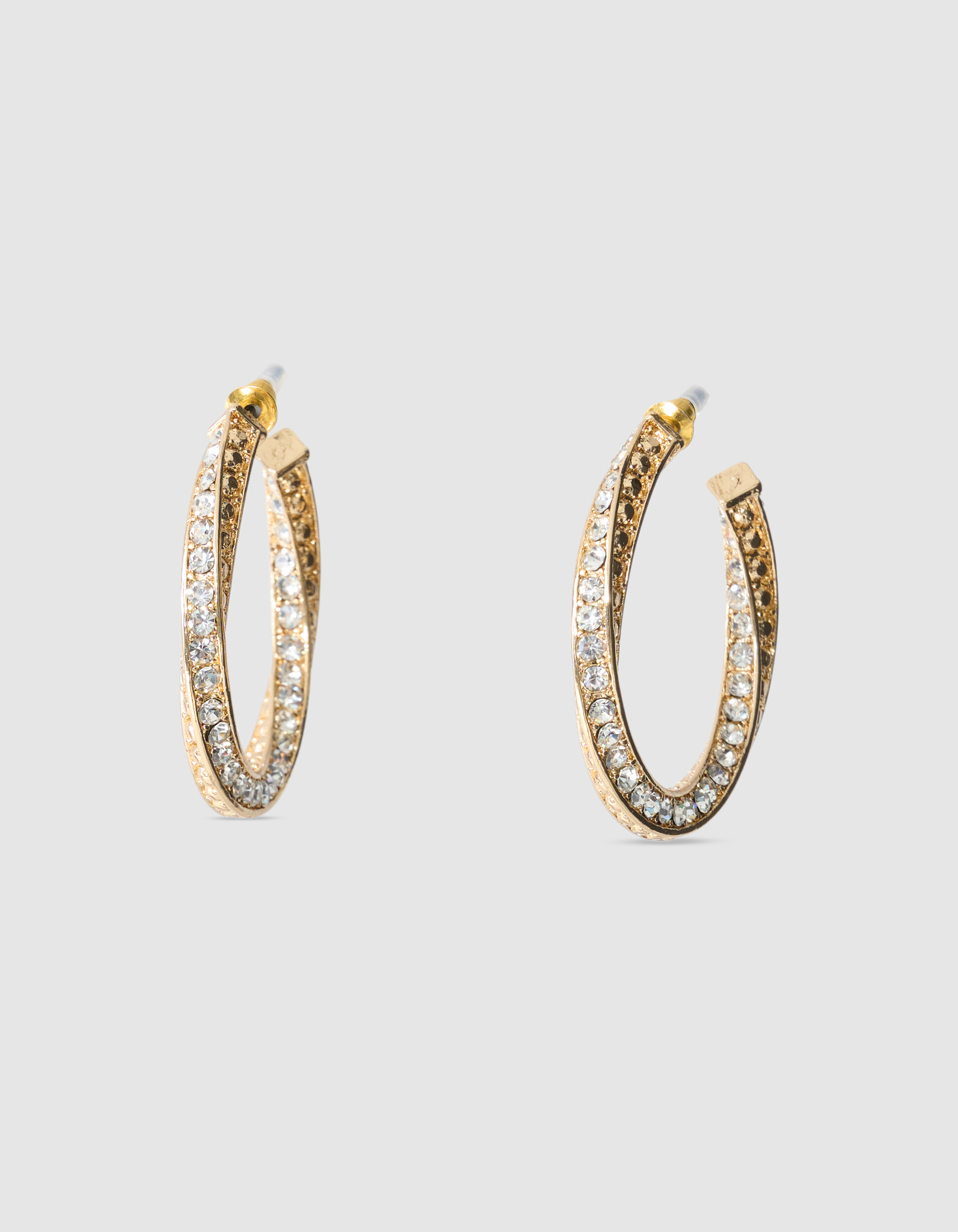 Verdrehte Strass-Ohrringe Gold SHOEBY ACCESSOIRES