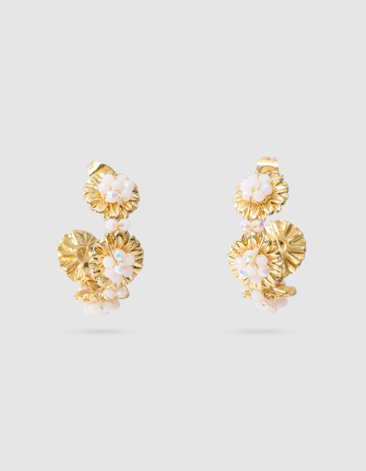 Perlenblumen-Ohrringe Gold SHOEBY ACCESSOIRES
