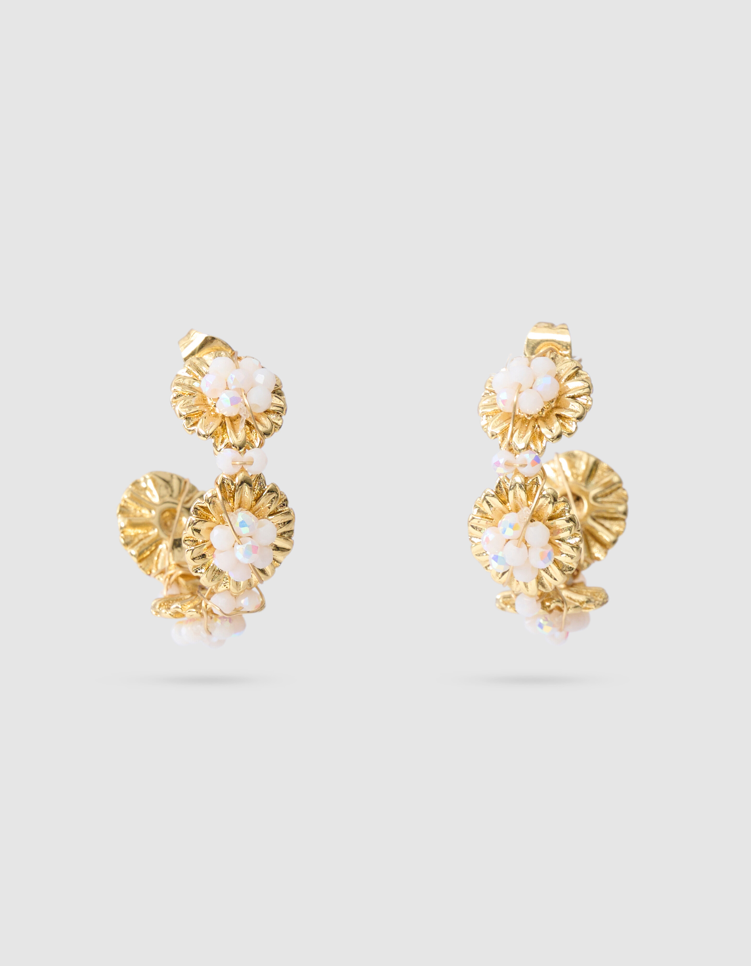 Perlenblumen-Ohrringe Gold SHOEBY ACCESSOIRES