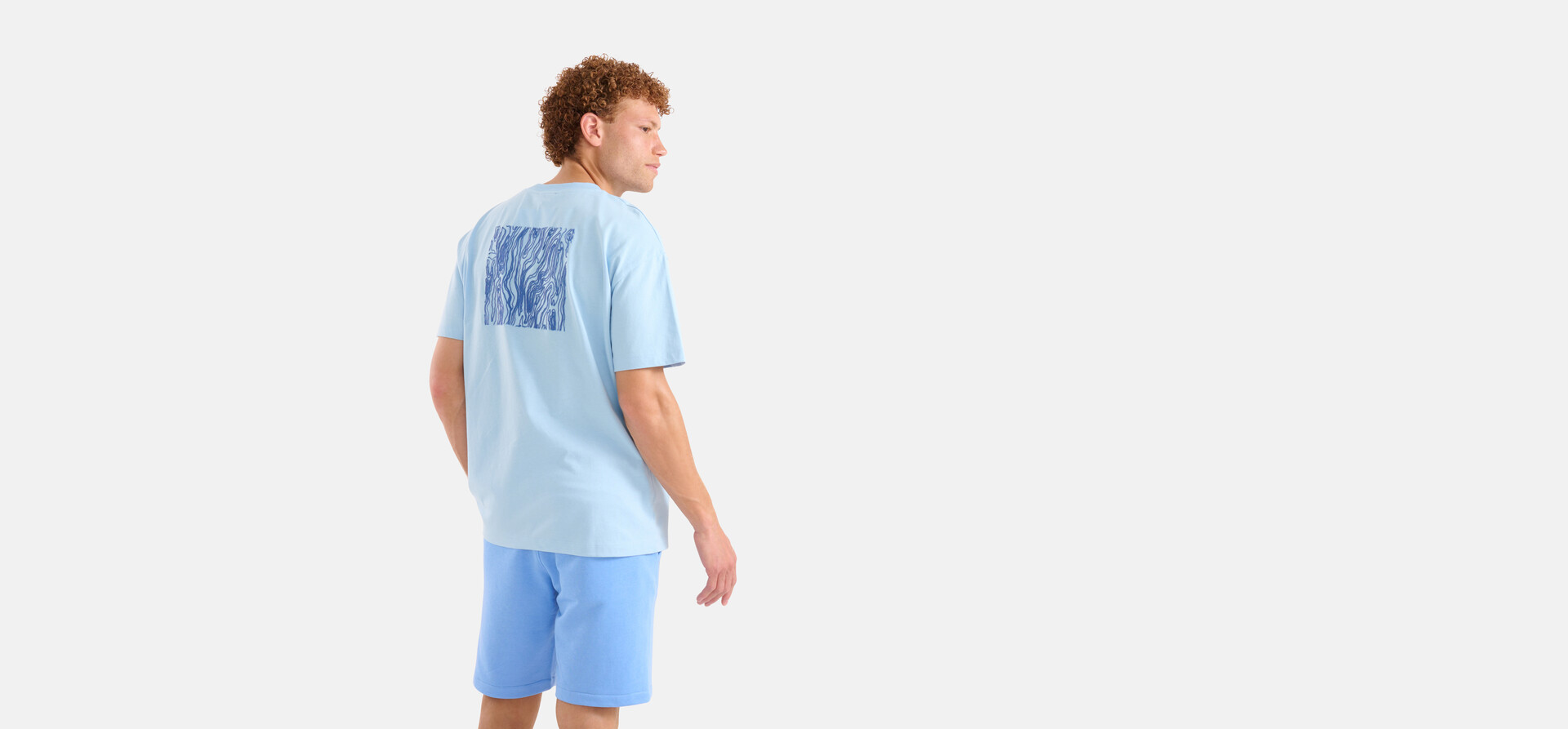 Stickerei-T-Shirt Blau SHOEBY MEN