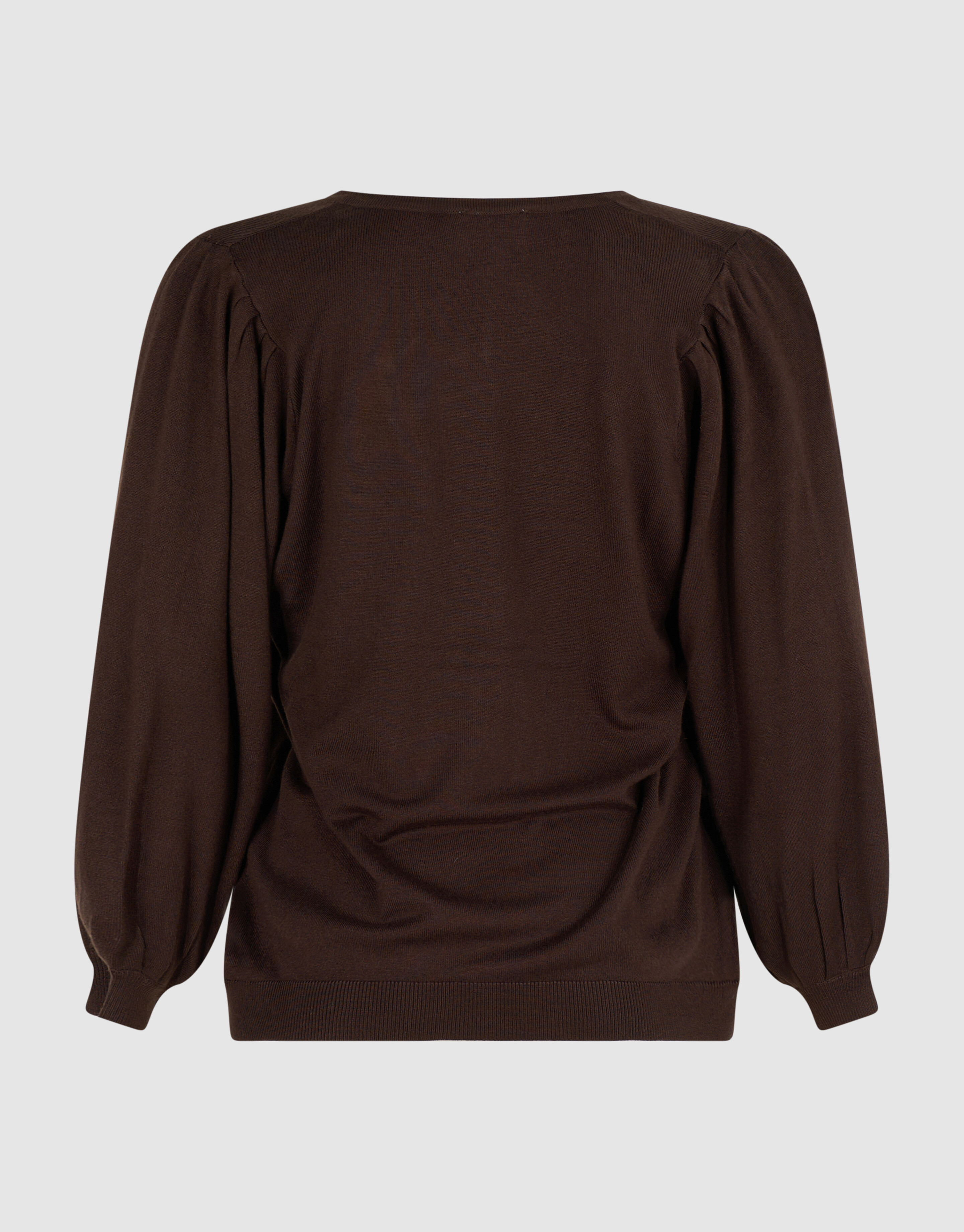 Gebreide V-neck Trui Donkerbruin SHOEBY WOMEN