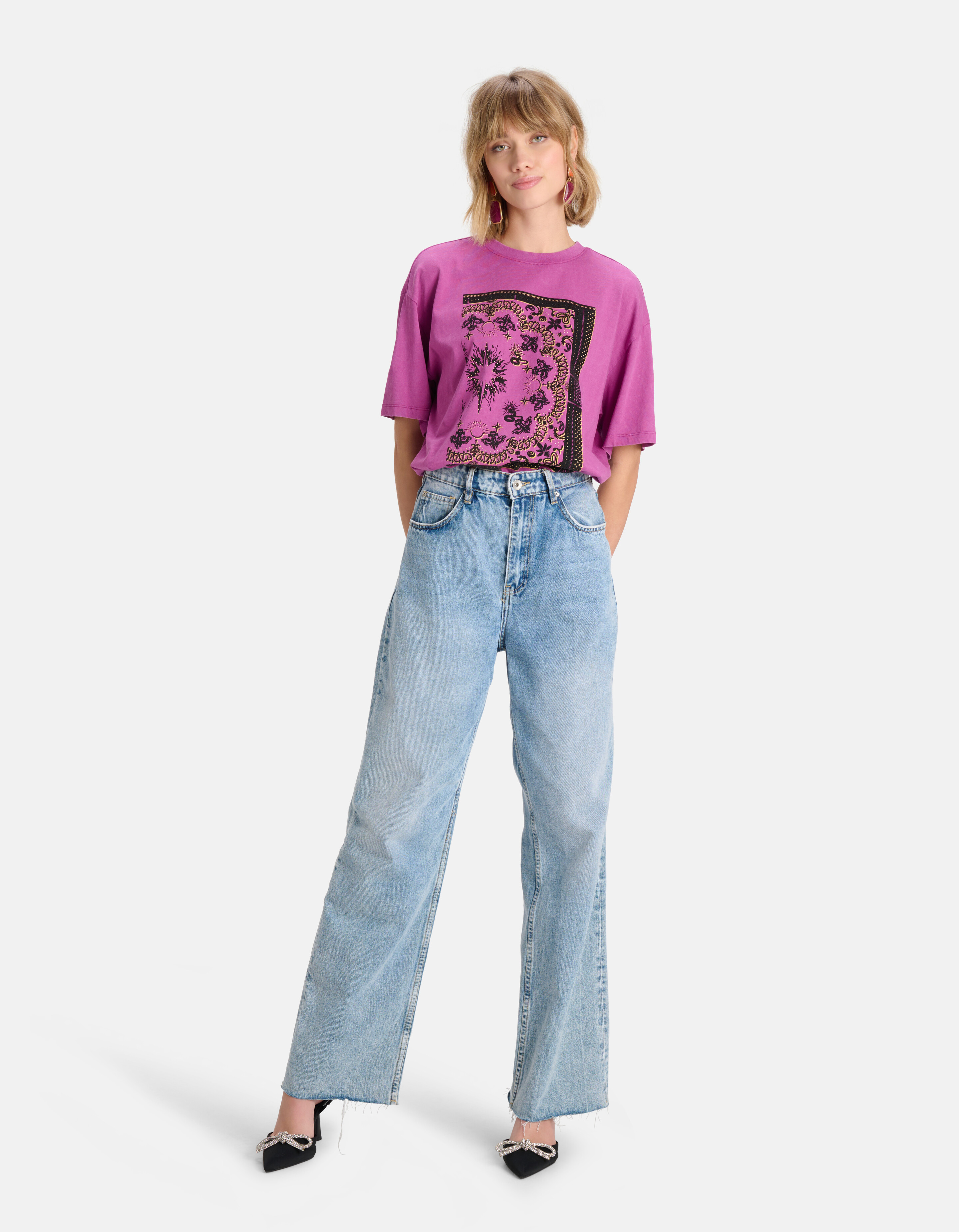 T-Shirt mit Aufdruck Violett SHOEBY WOMEN