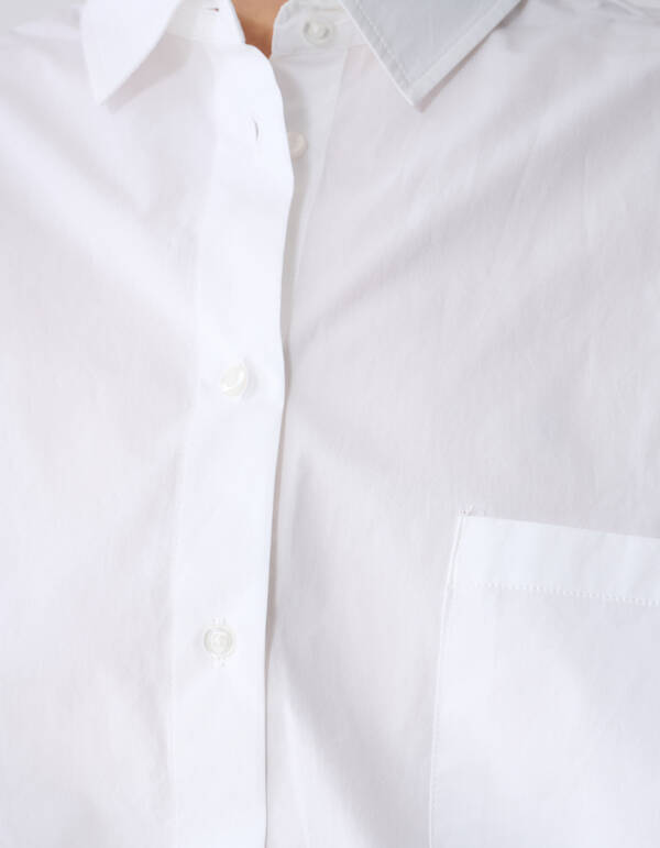 Die Pleat Poplin Bluse Wei&szlig; SHOEBY WOMEN