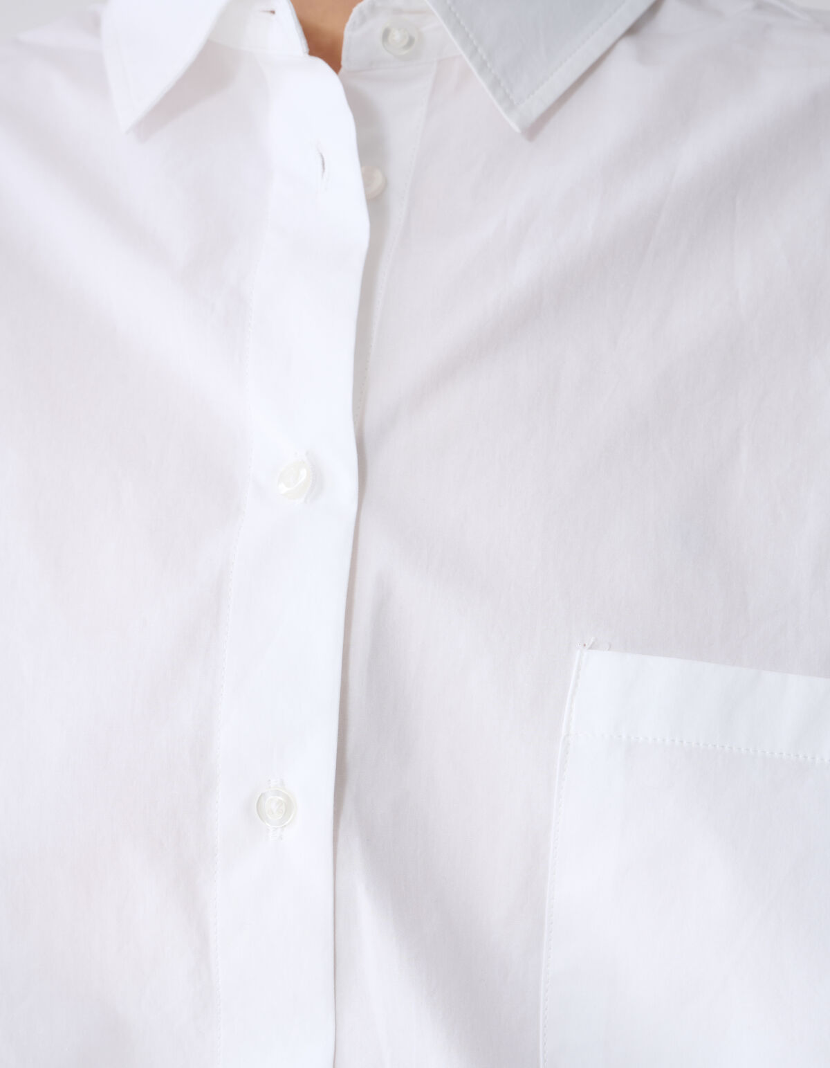 Die Pleat Poplin Bluse Wei&szlig; SHOEBY WOMEN