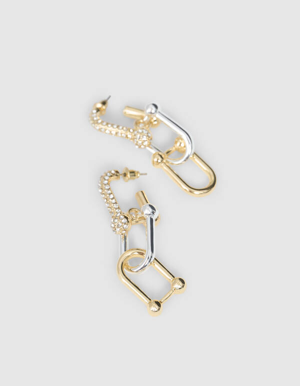 Link Strass Ohrringe Gold SHOEBY ACCESSOIRES
