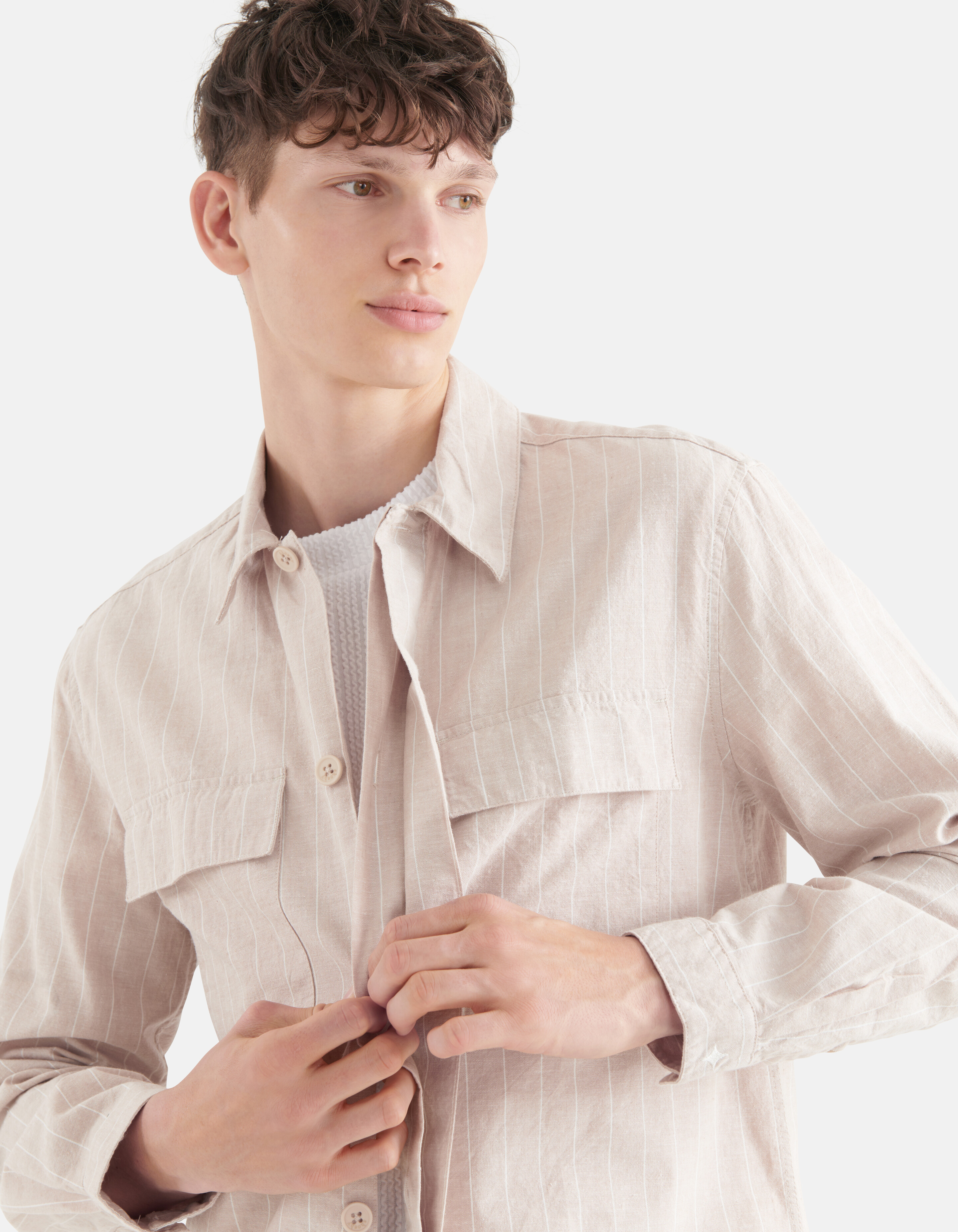 Leinen-Overshirt Beige SHOEBY MEN