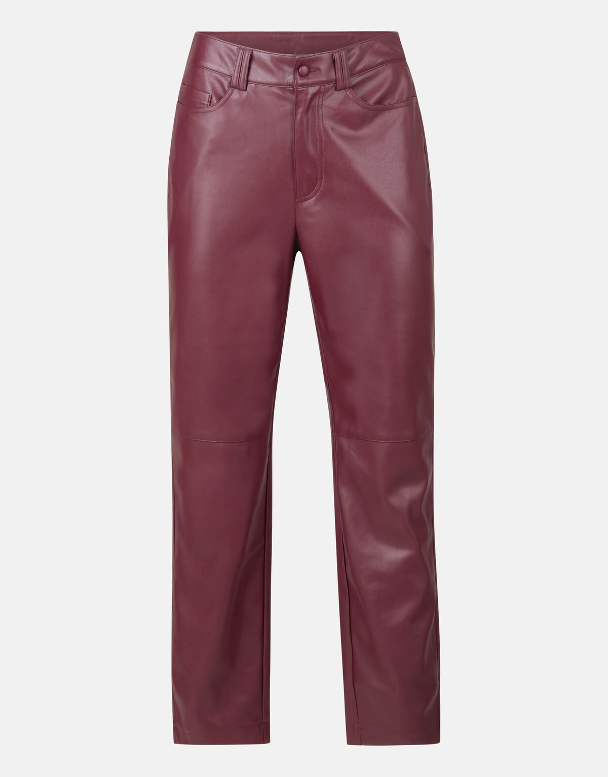 Gerade Hose aus Veganleder Dunkelrot SHOEBY WOMEN