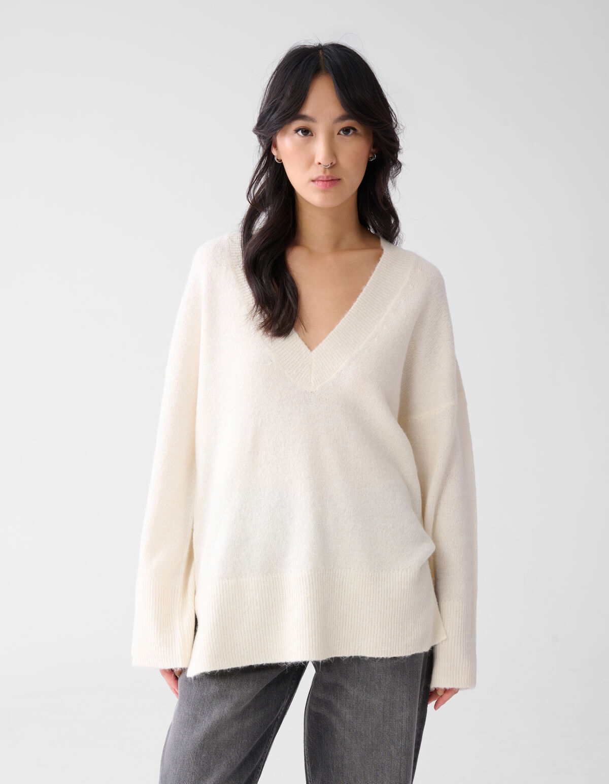 Pullover mit V-Ausschnitt Off White SHOEBY WOMEN