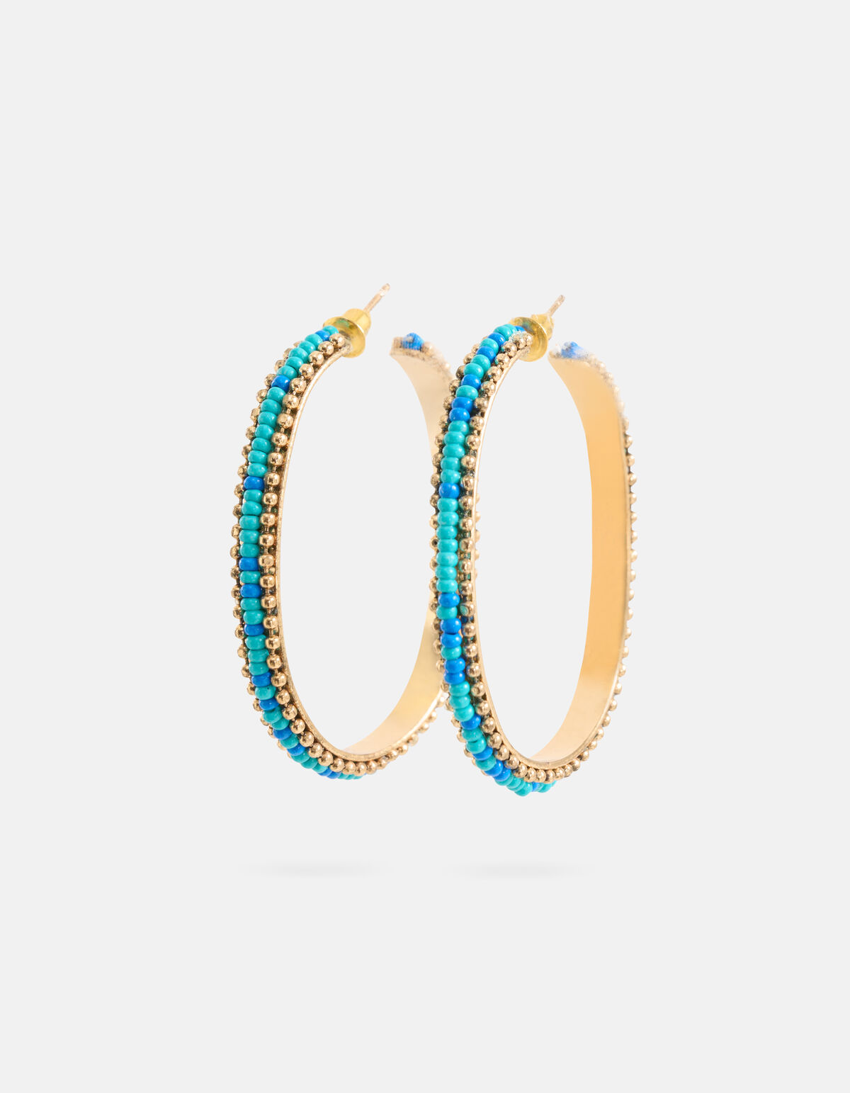 Ovale Perlenohrringe Blau SHOEBY ACCESSOIRES