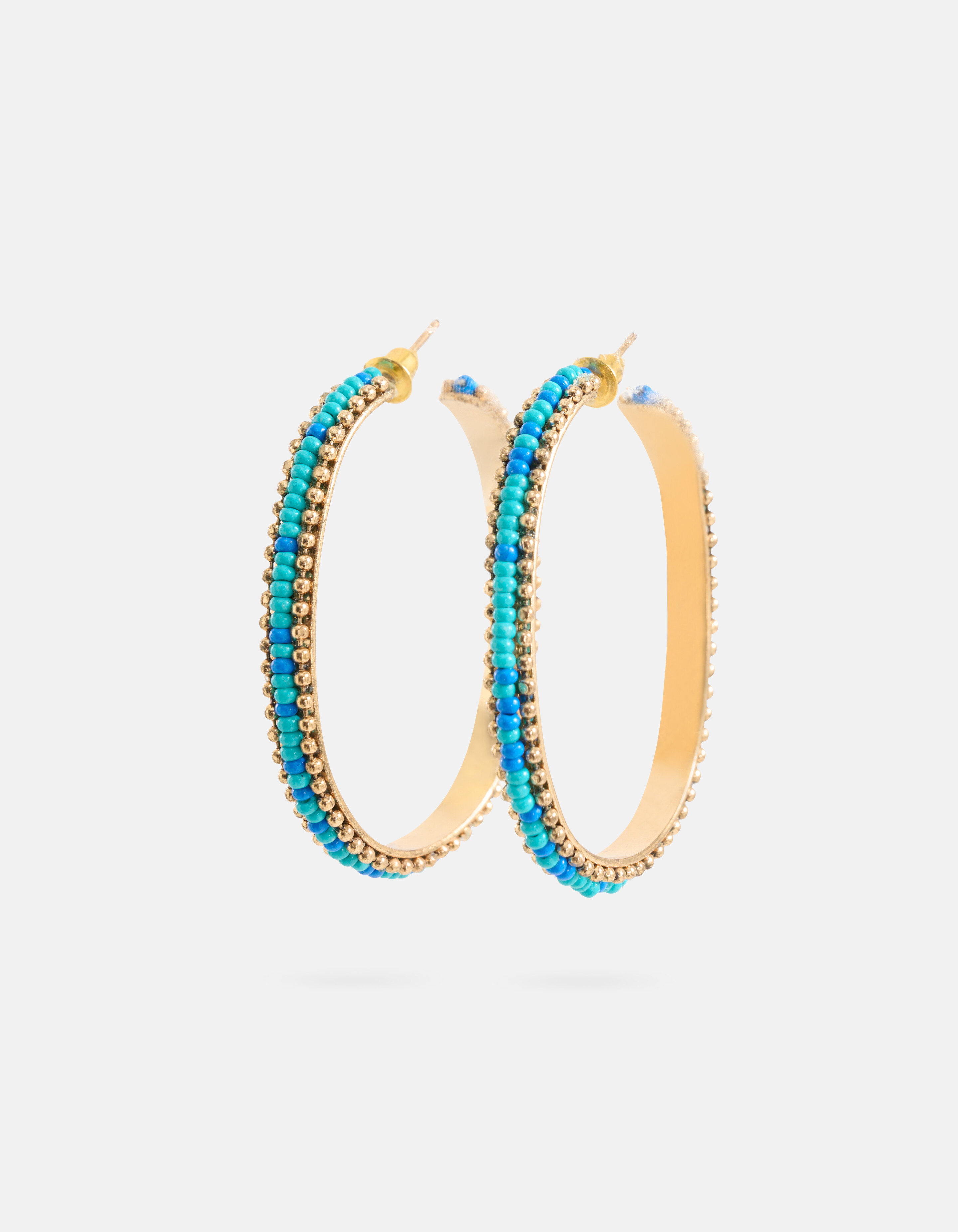 Ovale Perlenohrringe Blau SHOEBY ACCESSOIRES