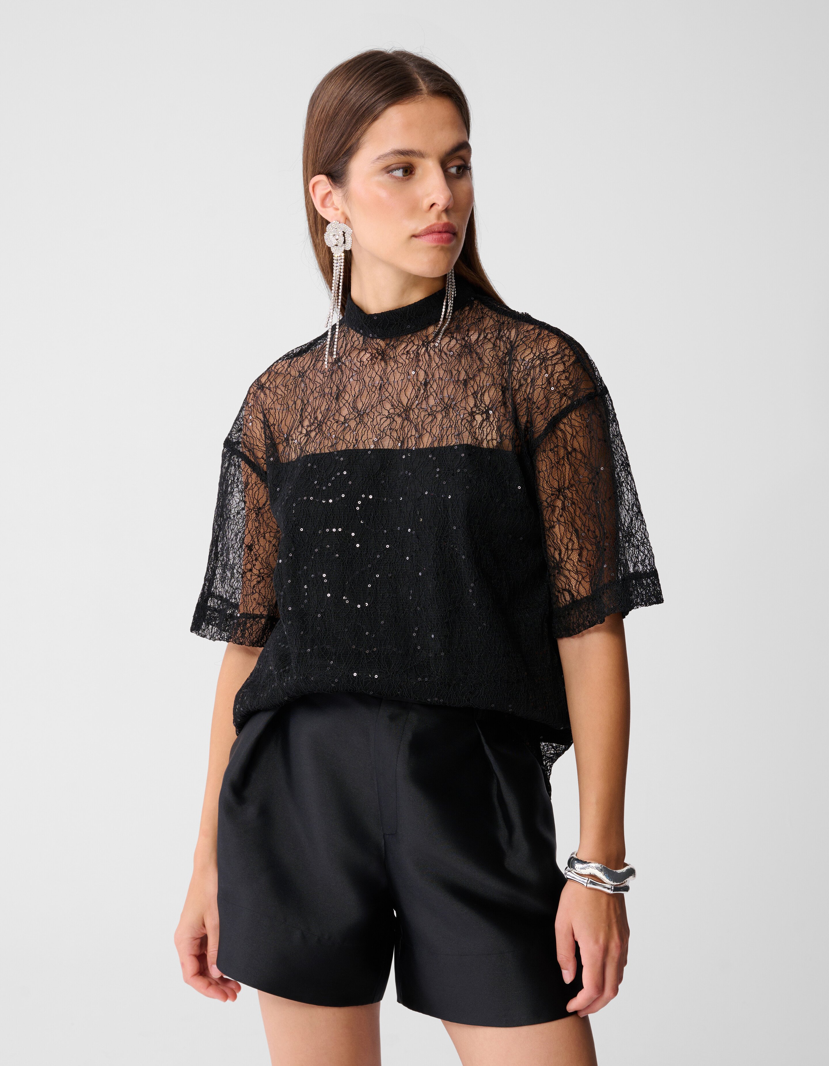 Kanten T-Shirt Schwarz SHOEBY WOMEN