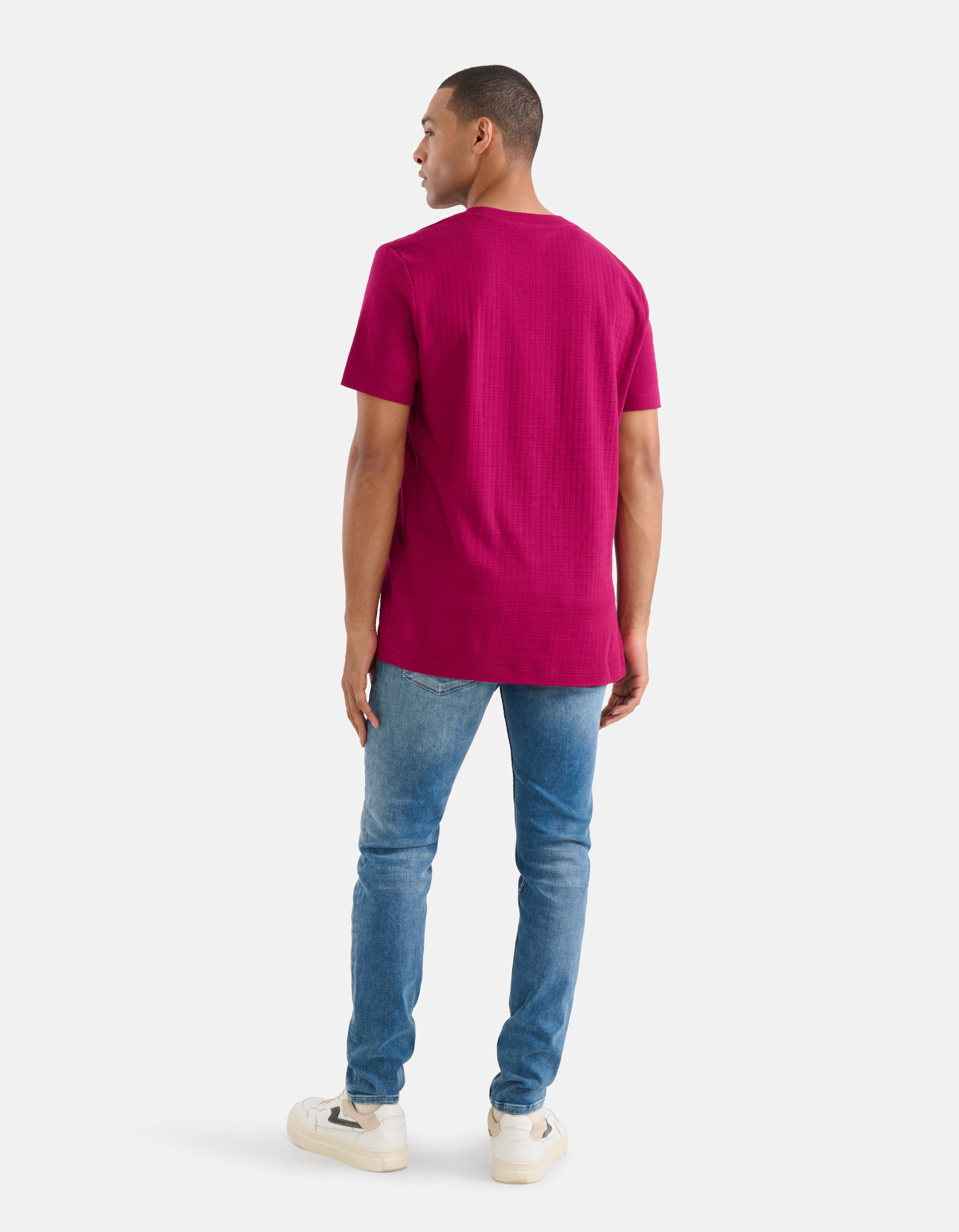 Struktur-T-Shirt Fuchsia SHOEBY MEN