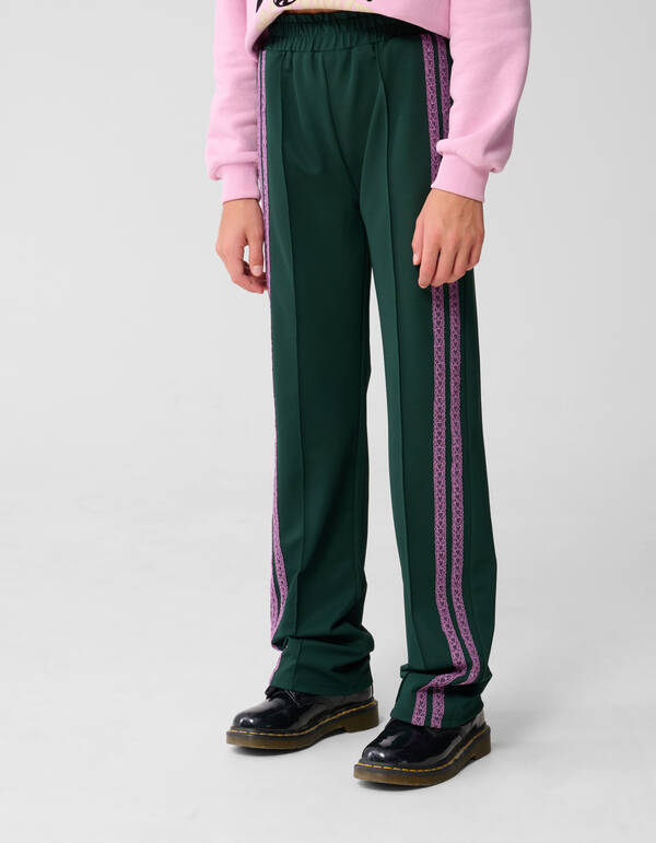 Sportliche Hose mit weitem Bein Dunkelgrün SHOEBY GIRLS