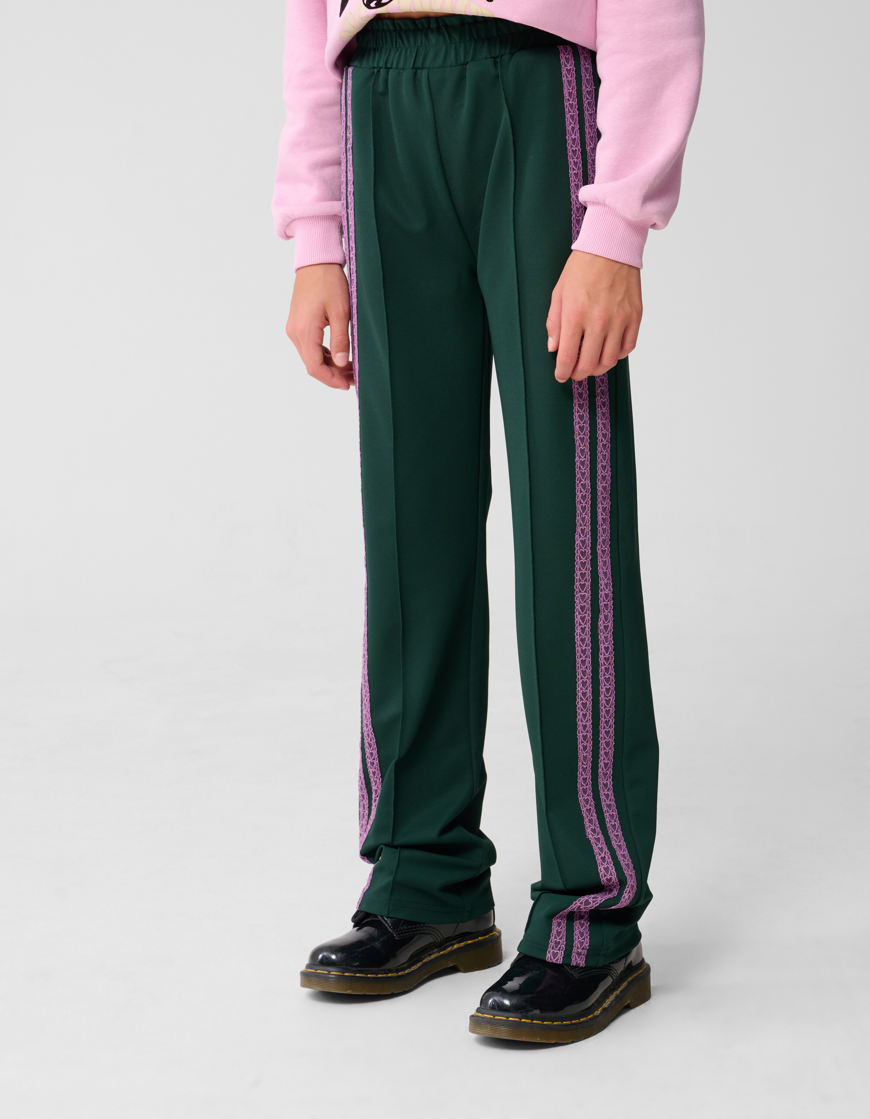 Sportliche Hose mit weitem Bein Dunkelgr&uuml;n SHOEBY GIRLS