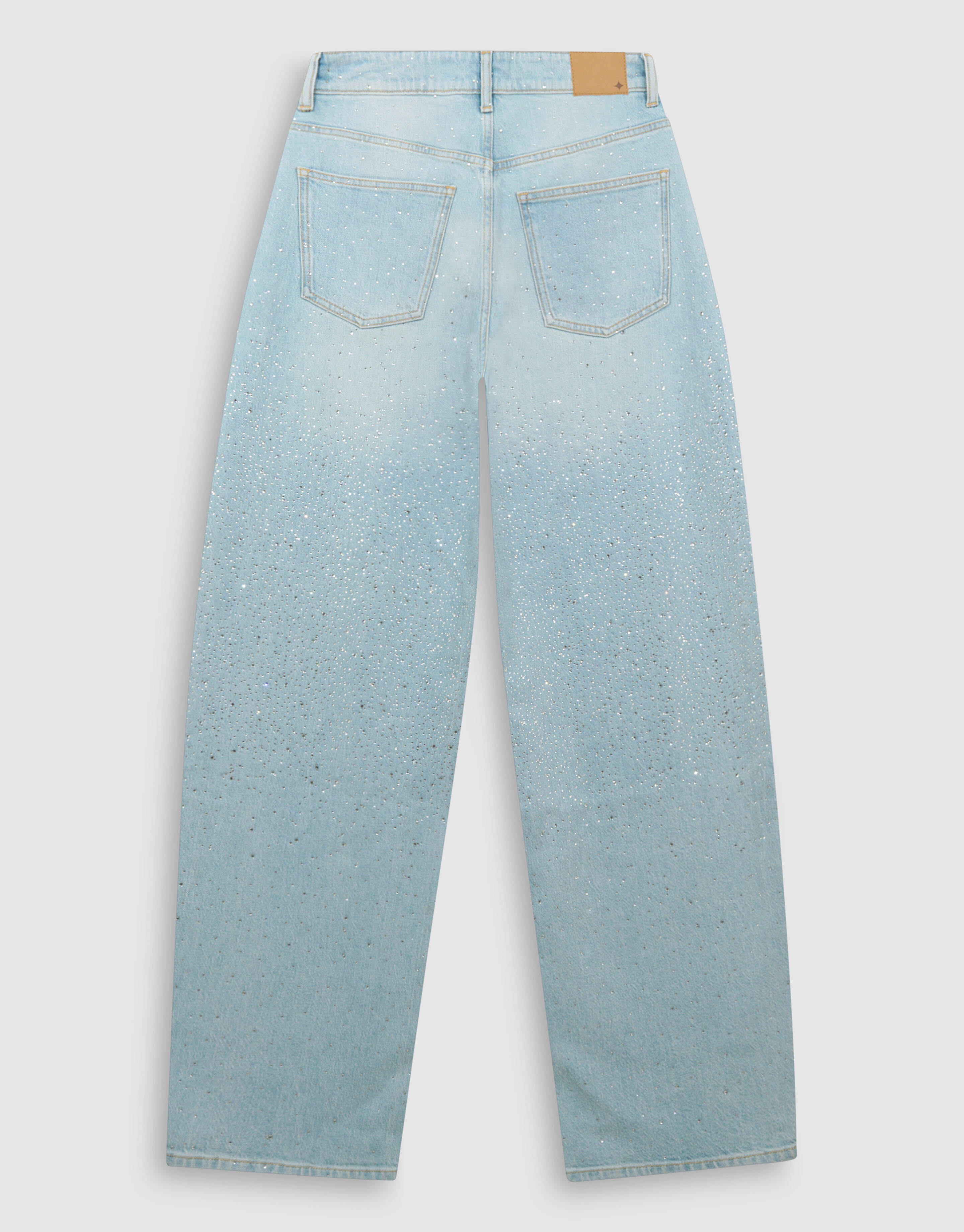 Strass-Wasserfall-Jeans mit Barrel-Passform, geble SHOEBY WOMEN