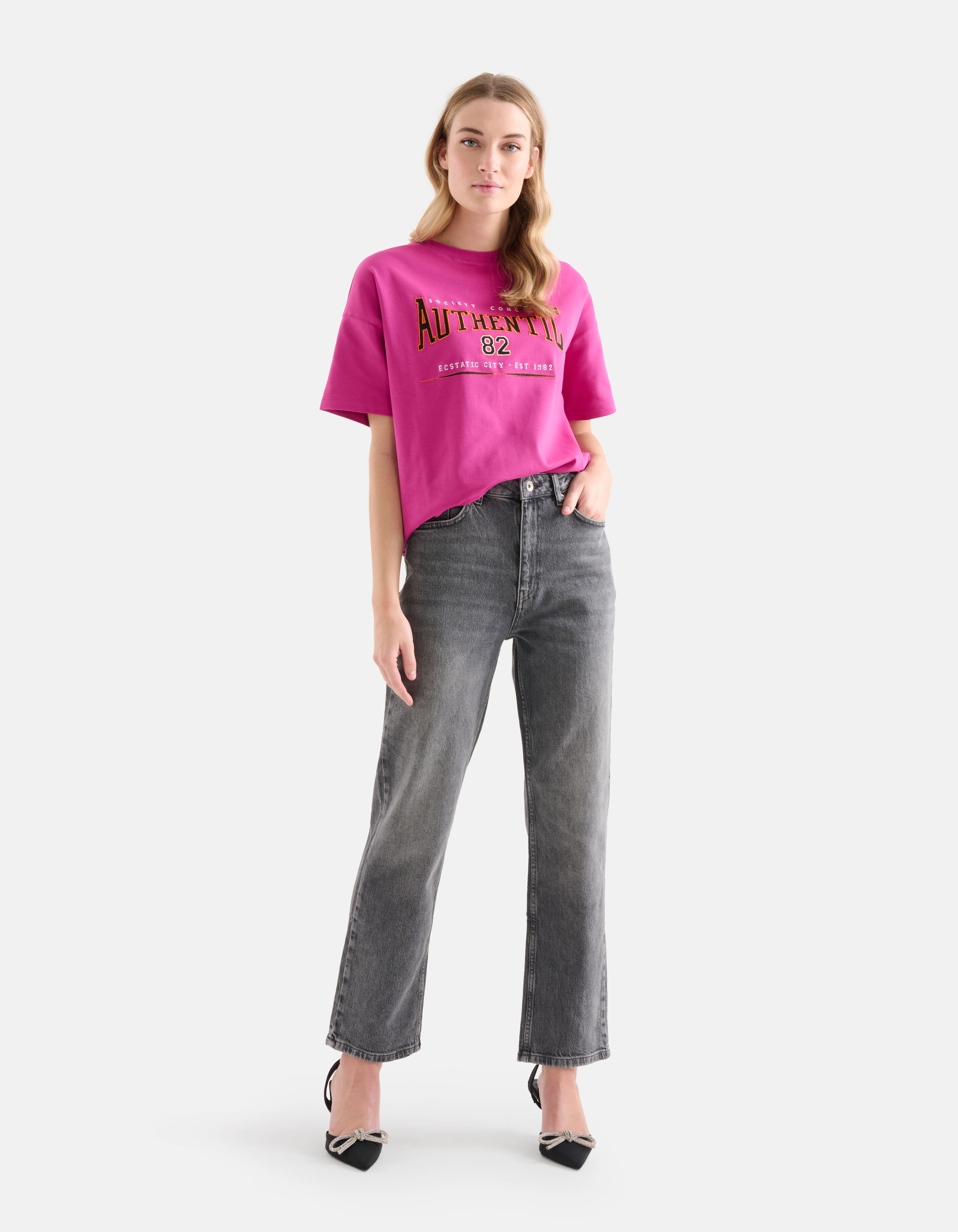 Straight Denim Jeans Grau SHOEBY WOMEN