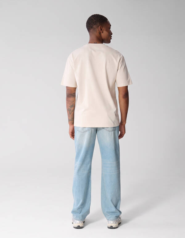 Twill-Grafik-T-Shirt Hellgrau SHOEBY MEN