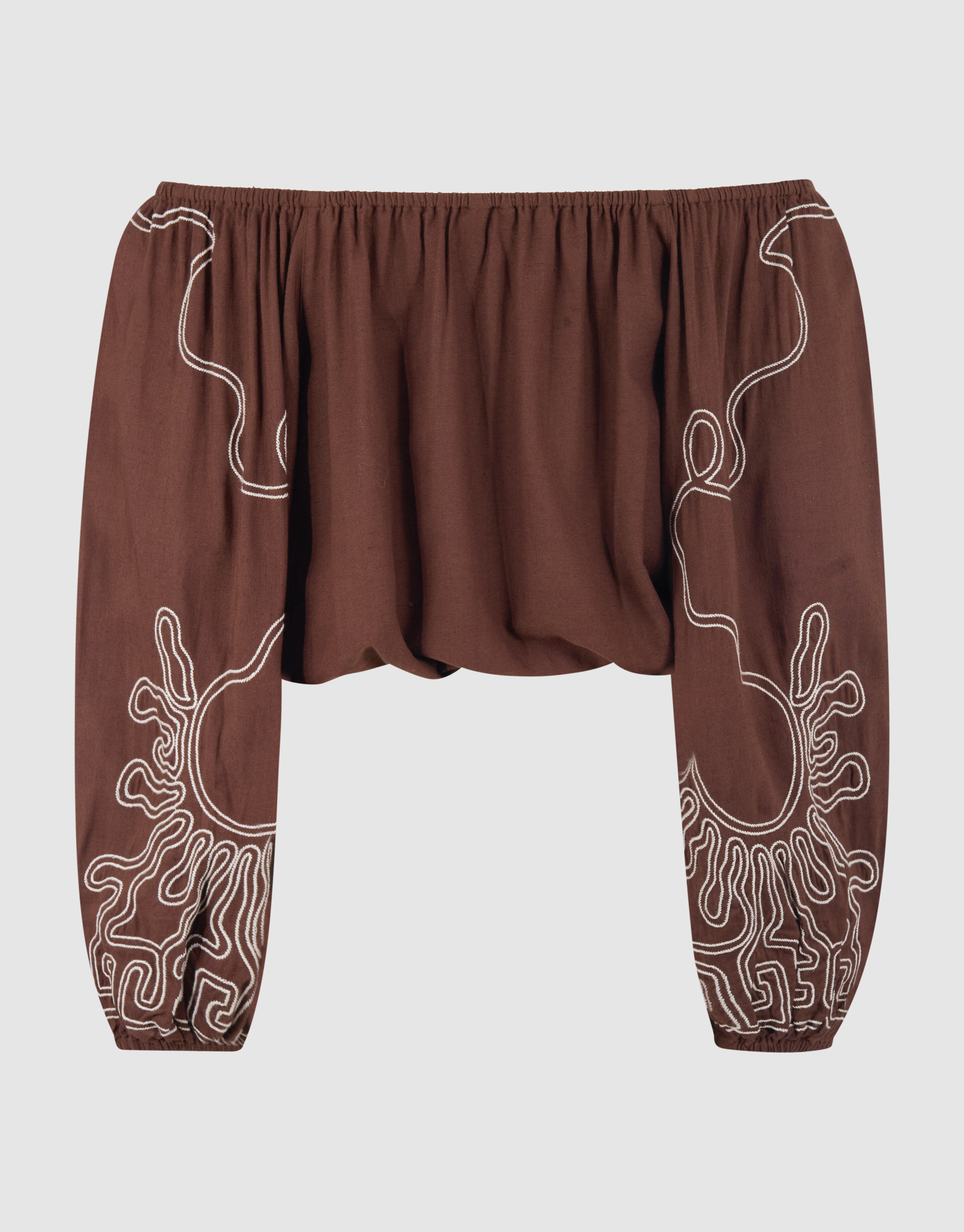 Stickerei Off-Shoulder-Top Braun SHOEBY WOMEN