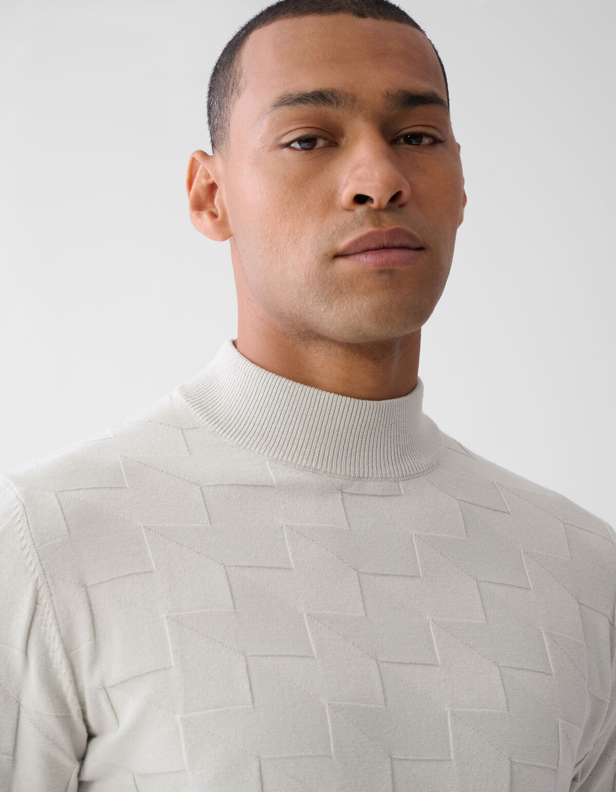 Pied De Poule Pullover Hellgrau SHOEBY MEN