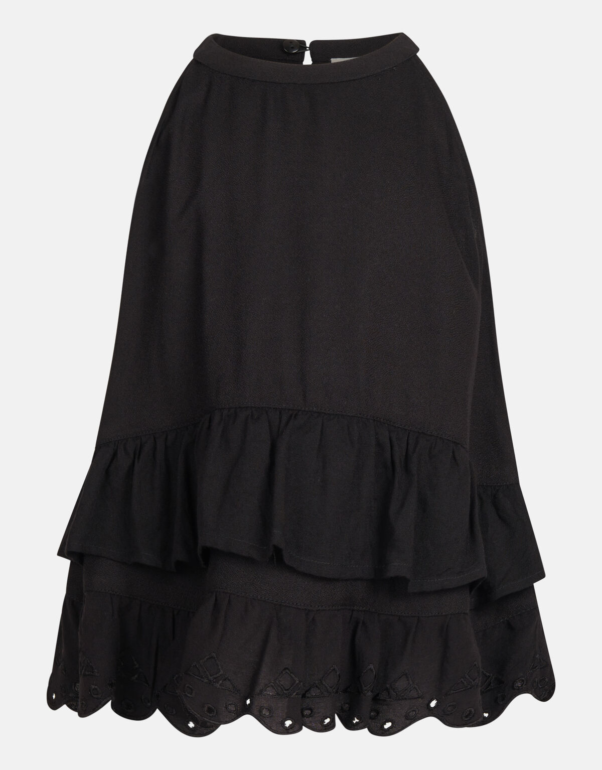 Besticktes Neckholder-Top Schwarz SHOEBY GIRLS