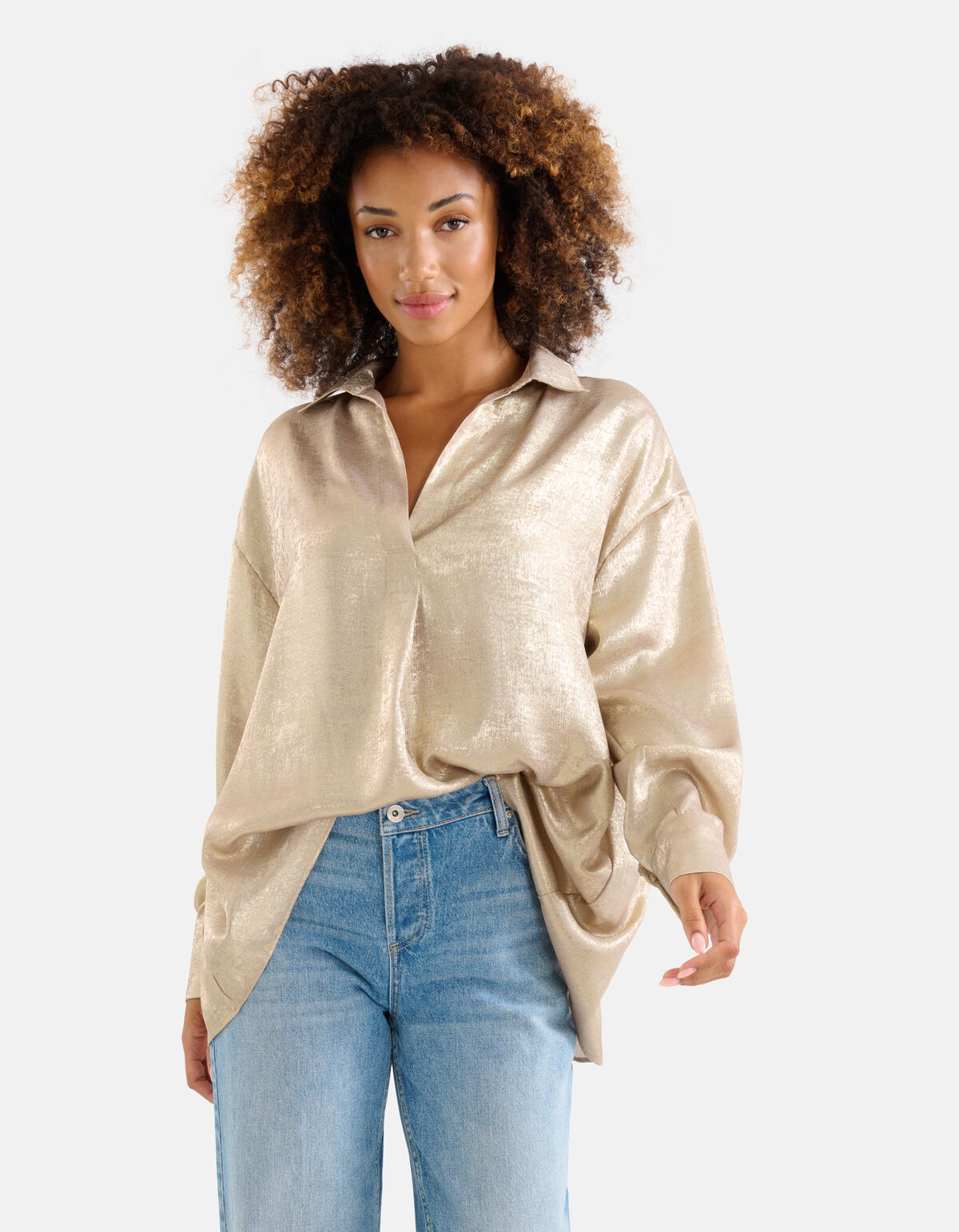 Metallic-Bluse Gold SHOEBY WOMEN