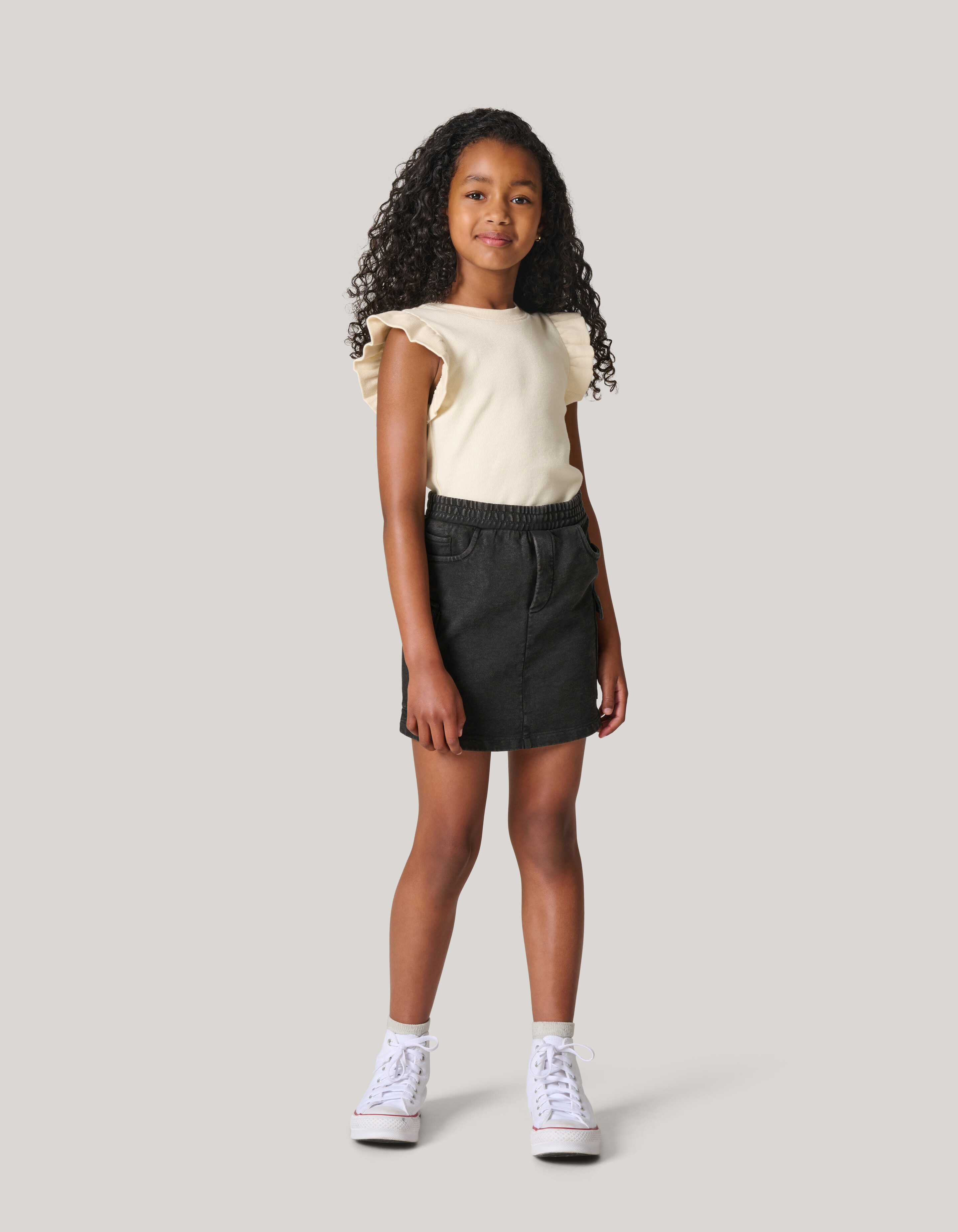 Gewaschener Denim-Rock Dunkelgrau SHOEBY GIRLS