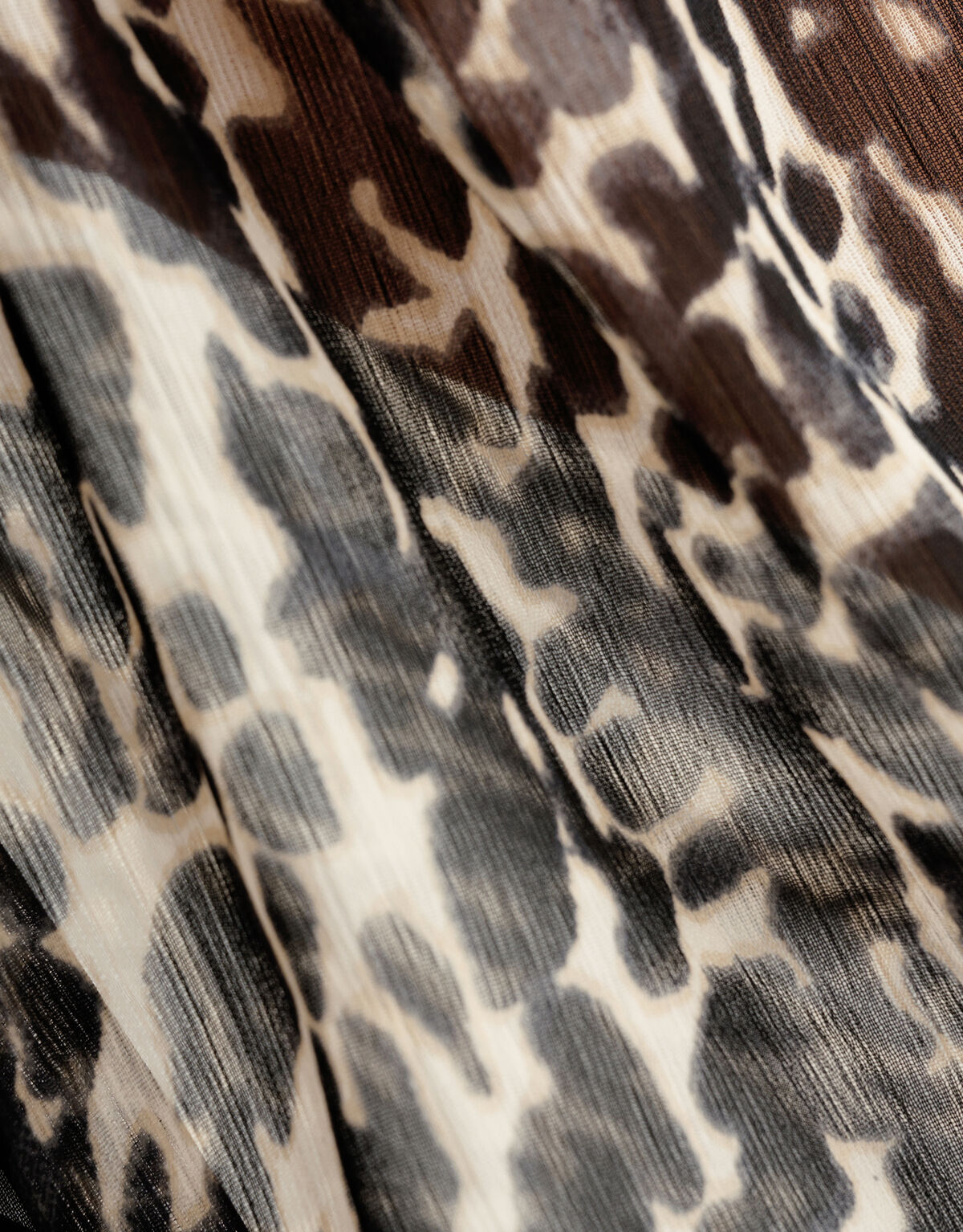 Chiffon Panther Print Bluse Schwarz/Beige SHOEBY WOMEN