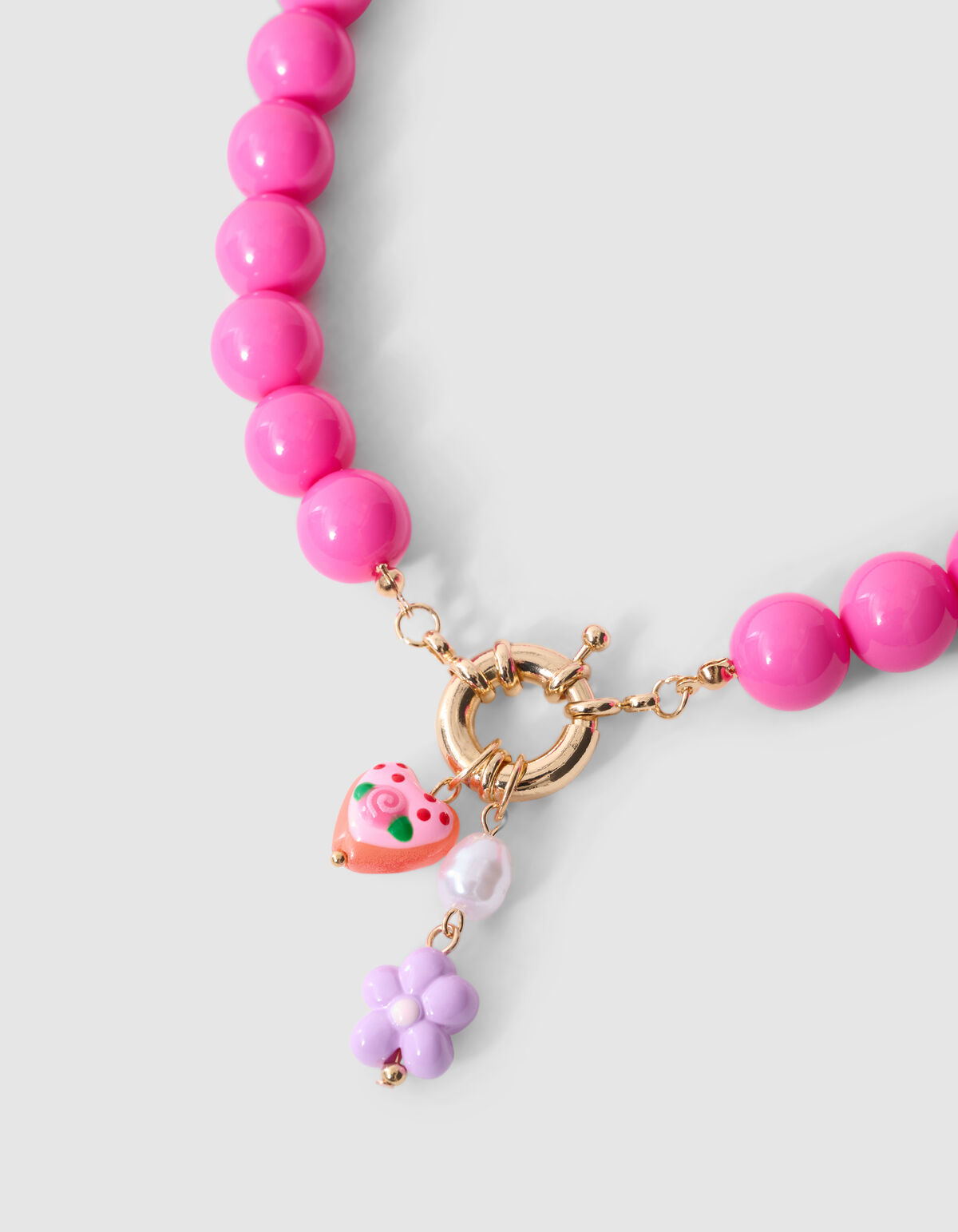Statement-Herz-Halskette Dunkelrosa SHOEBY ACCESSOIRES