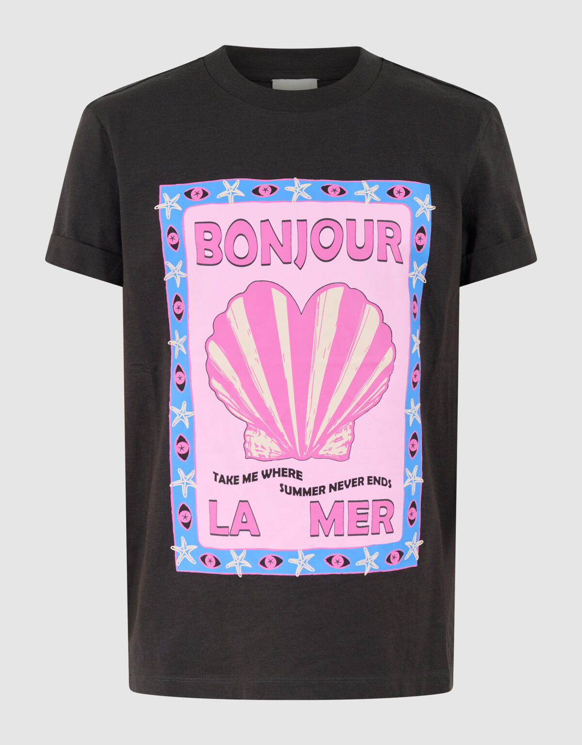 Bonjour Artwork T-shirt Schwarz SHOEBY GIRLS