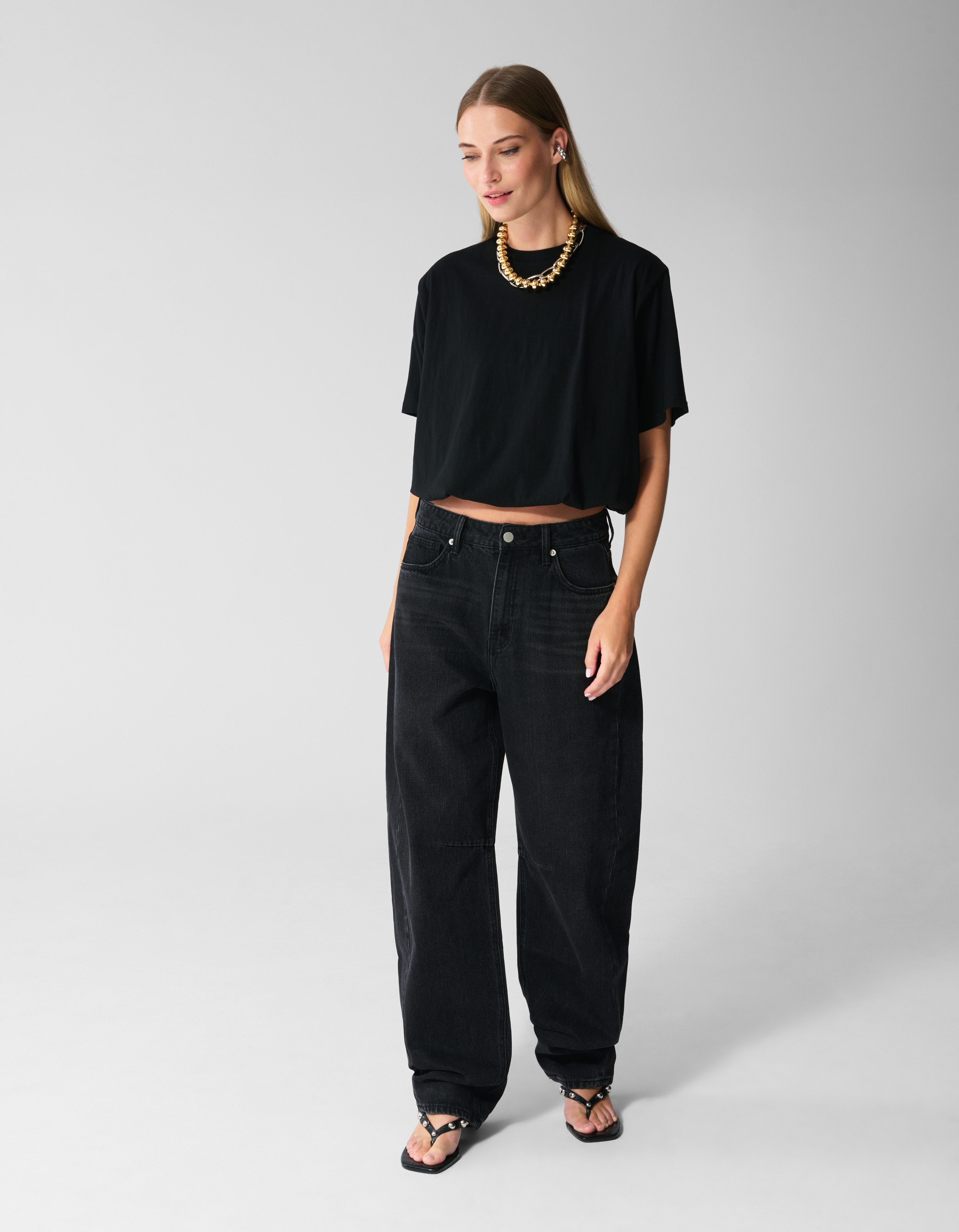 Oversized-Balloon-T-Shirt Schwarz SHOEBY WOMEN