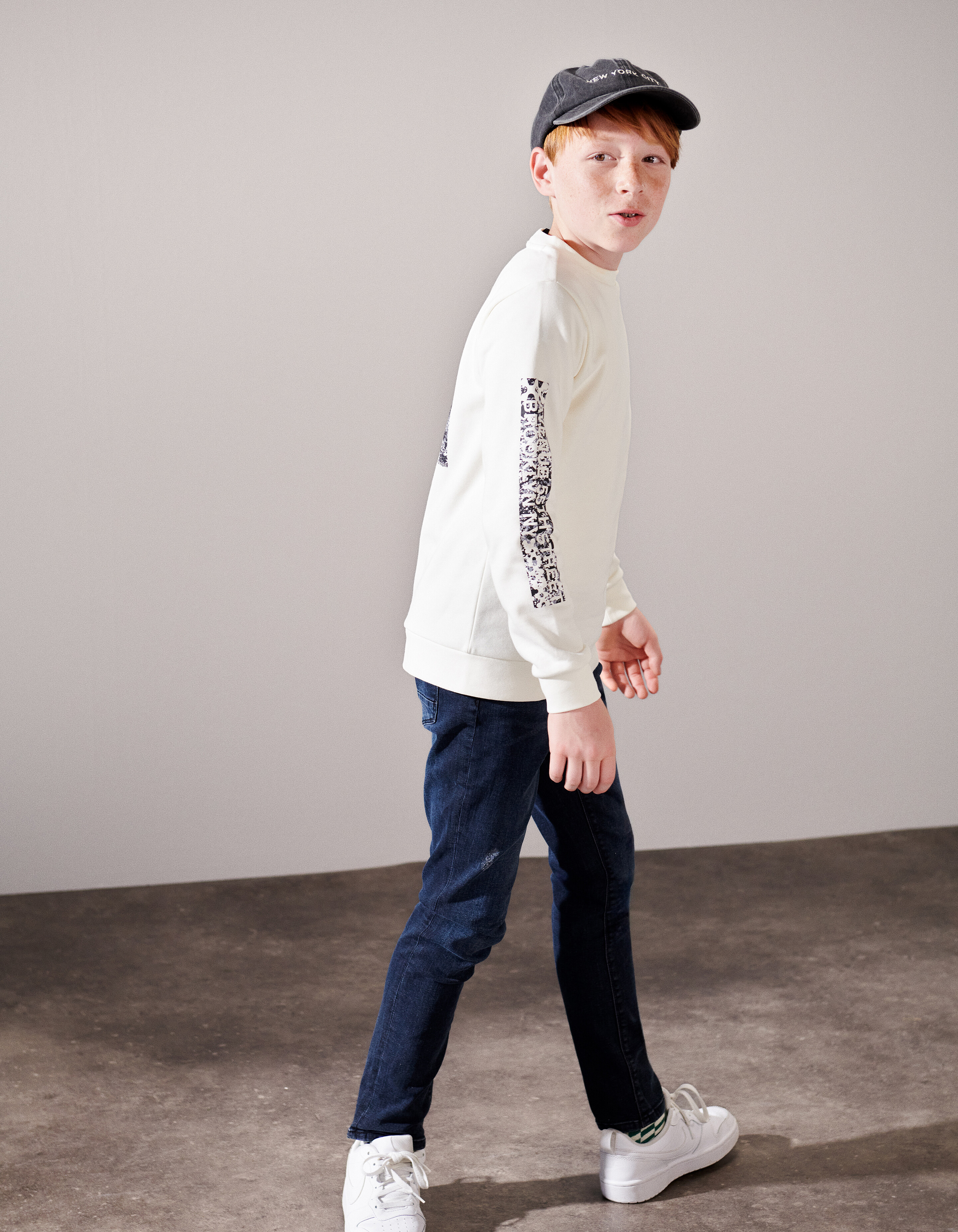Printed Sweater Gebroken Wit SHOEBY BOYS